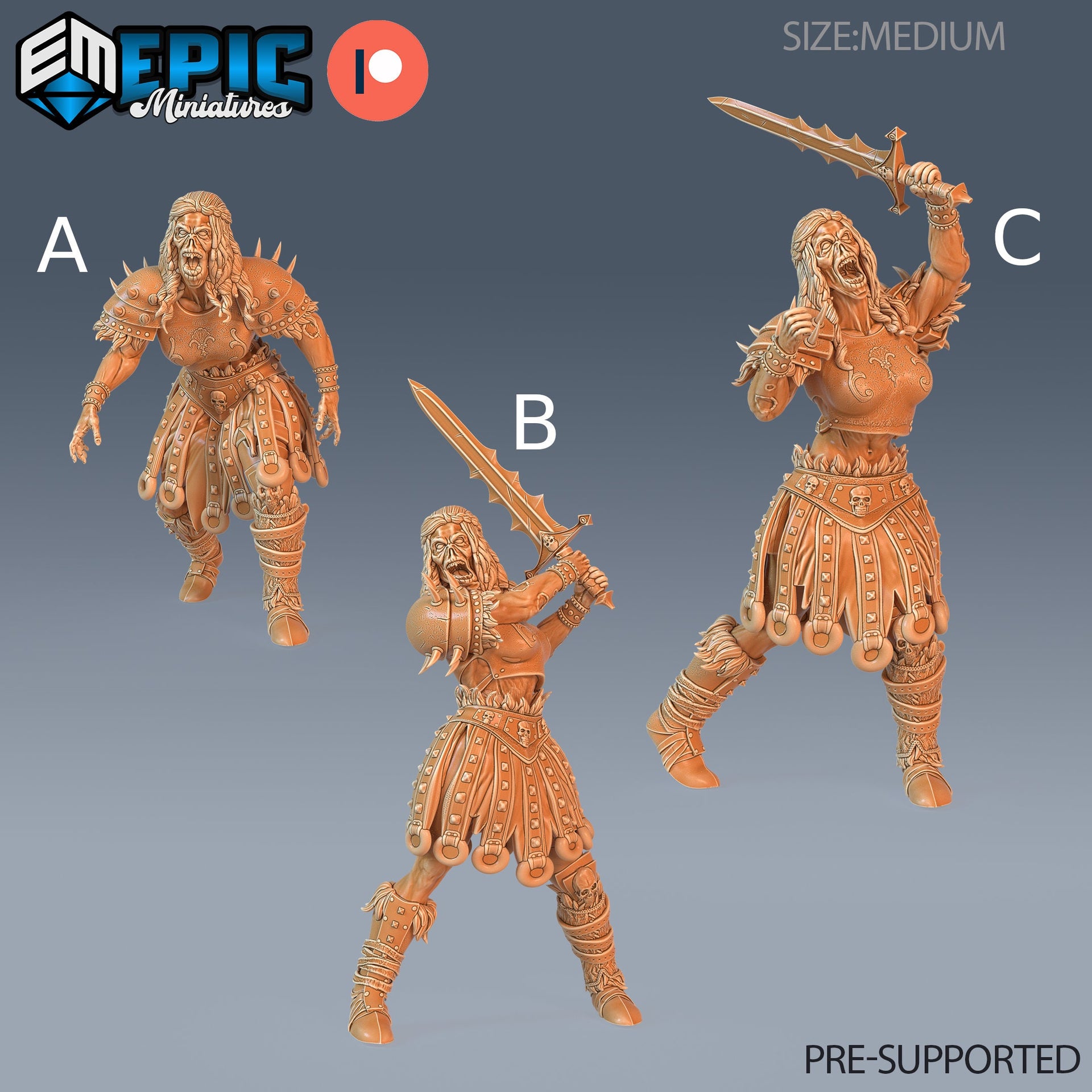 Zombie Knight Female- Epic Miniatures