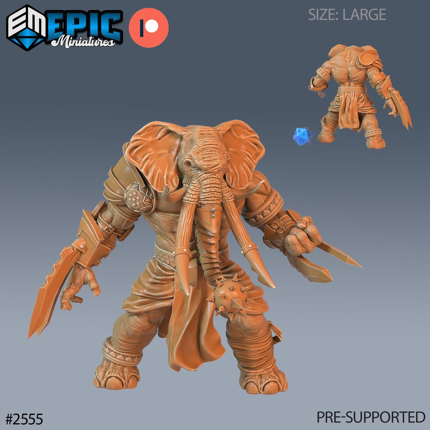 Elephant Folk Barbarian - Epic Miniatures