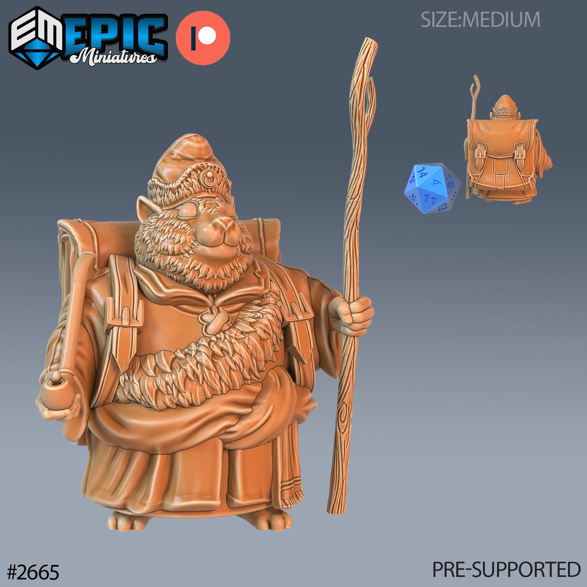 Traveling Hamster Monk - Epic Miniatures