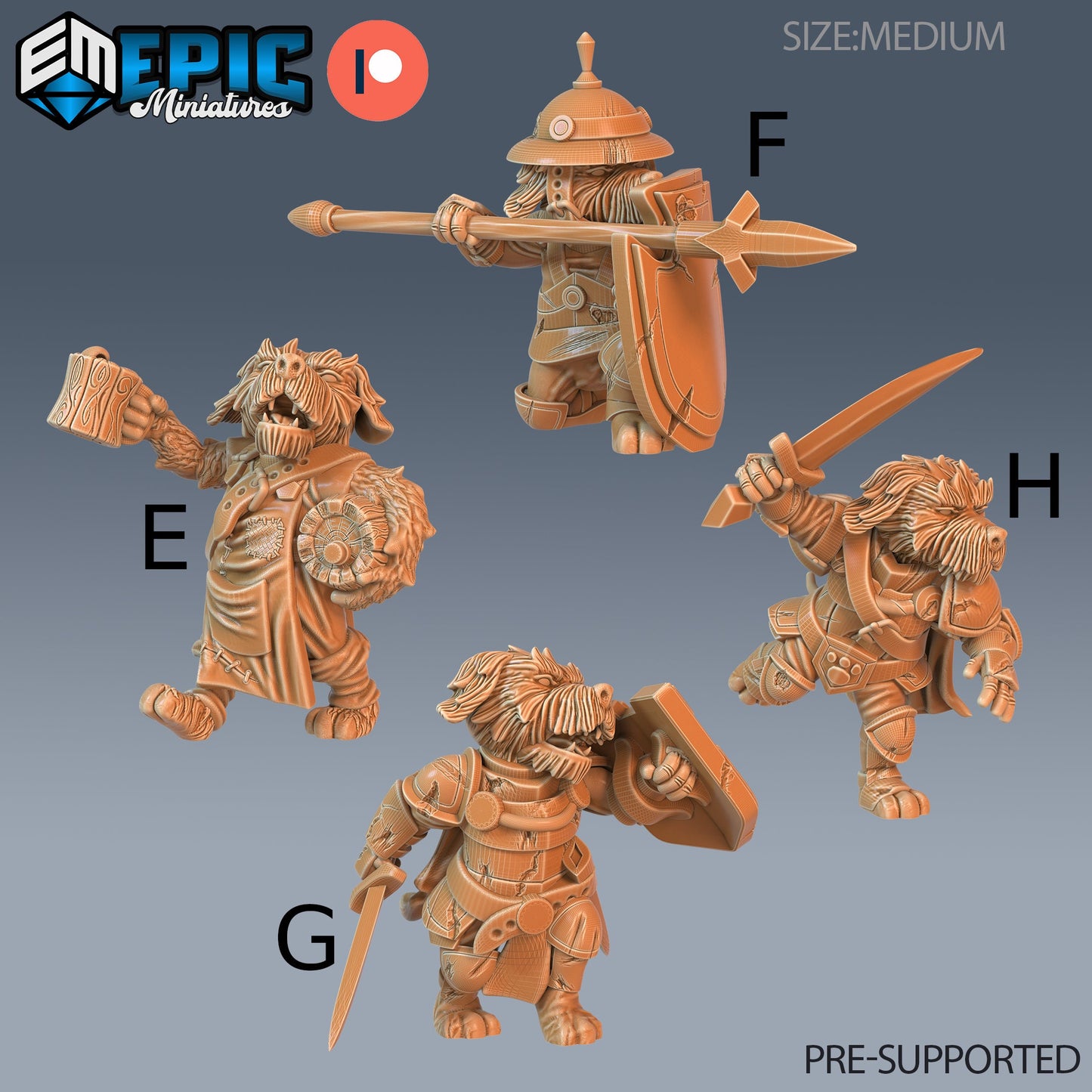 Dog Folk Tribe - Epic Miniatures