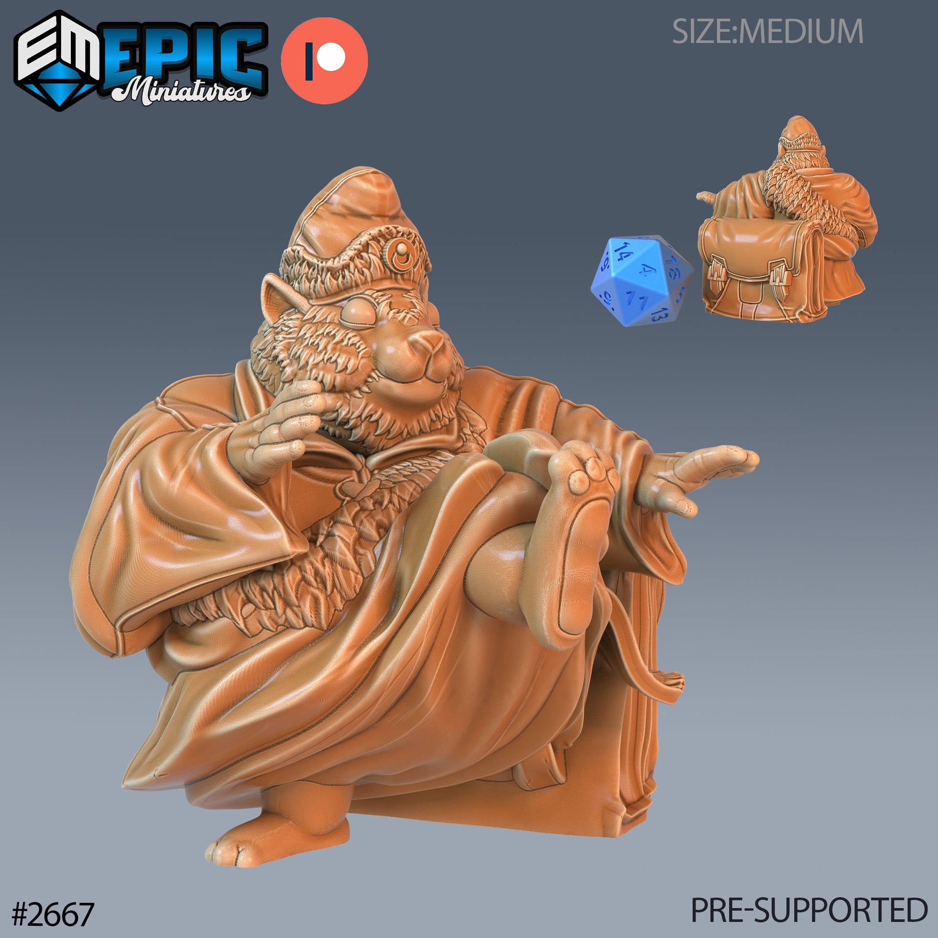 Traveling Hamster Monk - Epic Miniatures