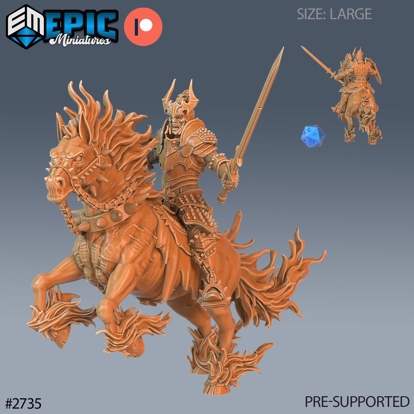 Narzugon, Nightmare Horse Rider - Epic Miniatures