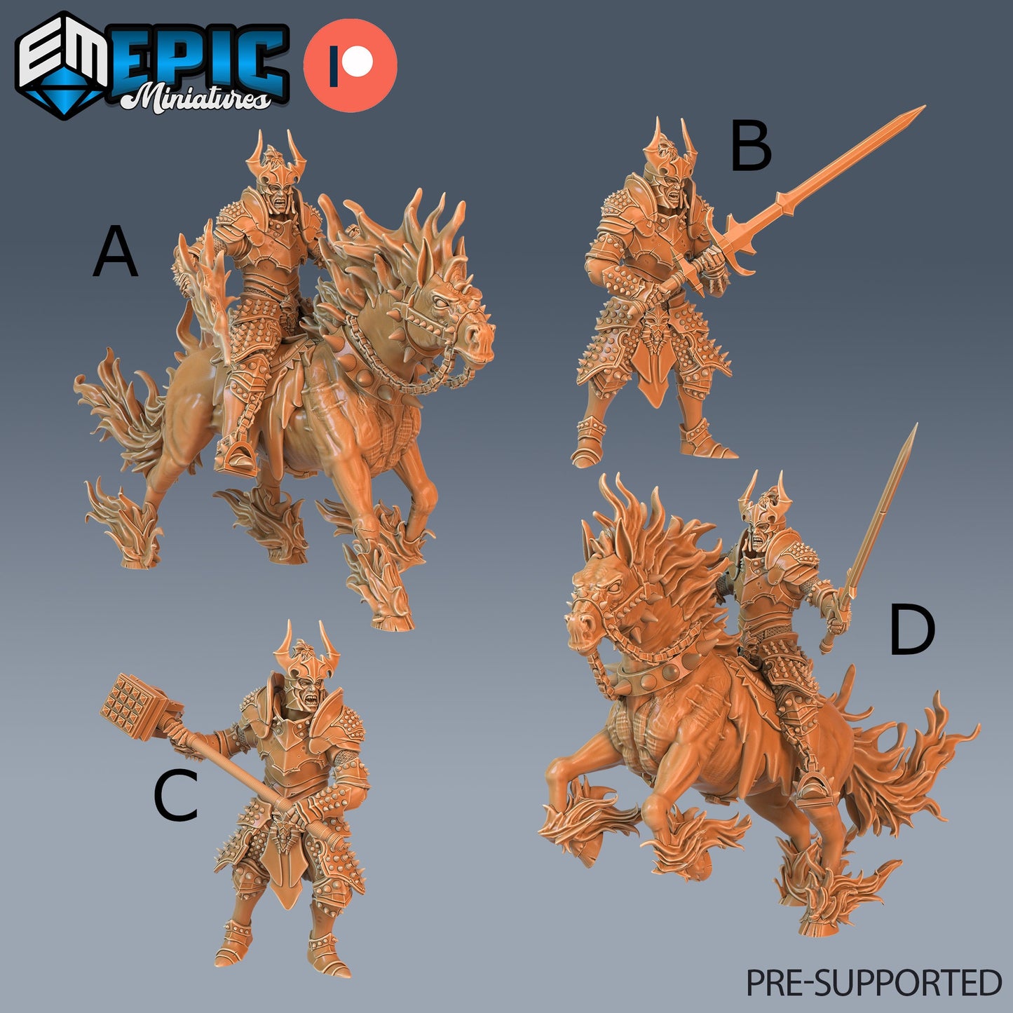 Narzugon, Nightmare Horse Rider - Epic Miniatures