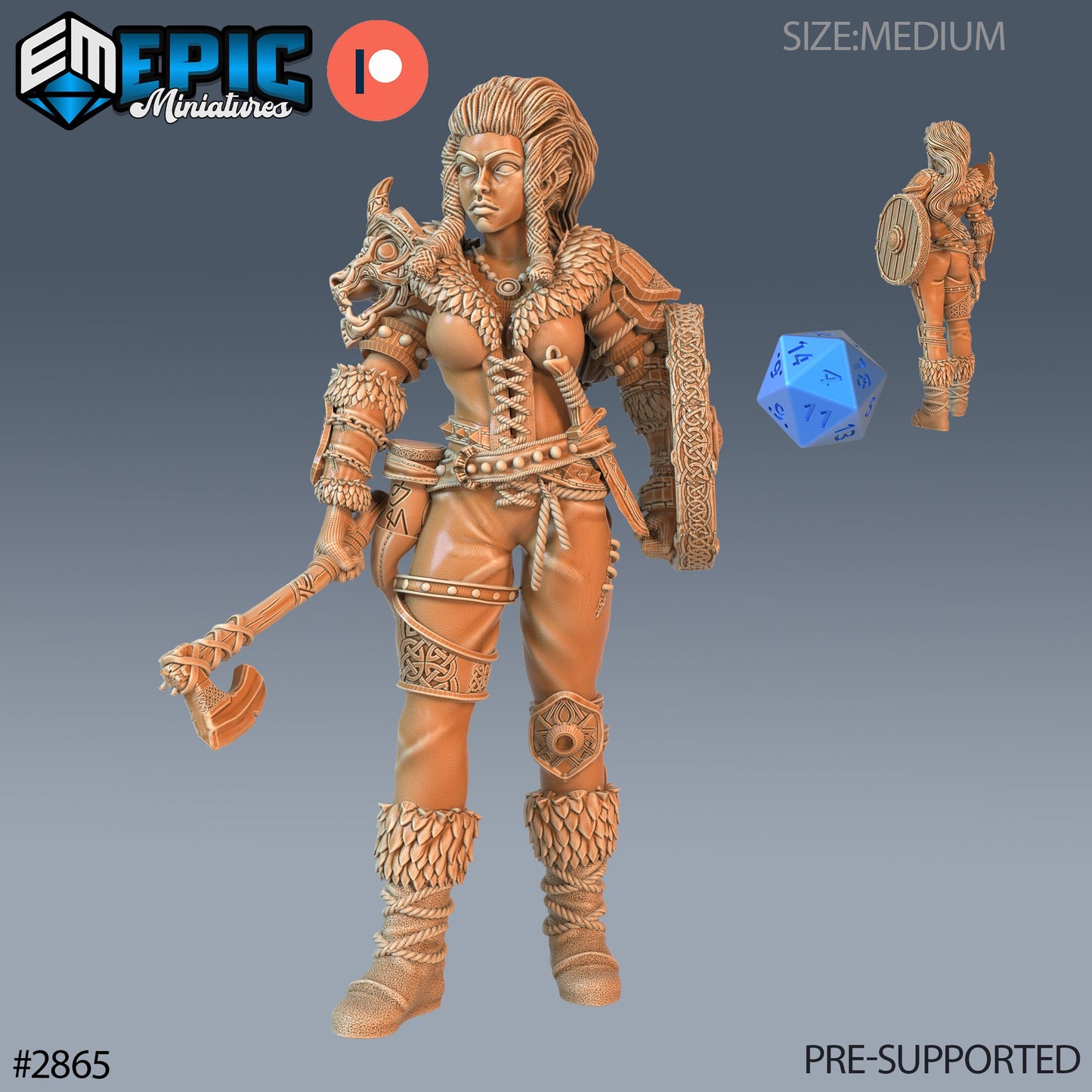 Viking Shieldmaiden Lathghertha- Epic Miniatures