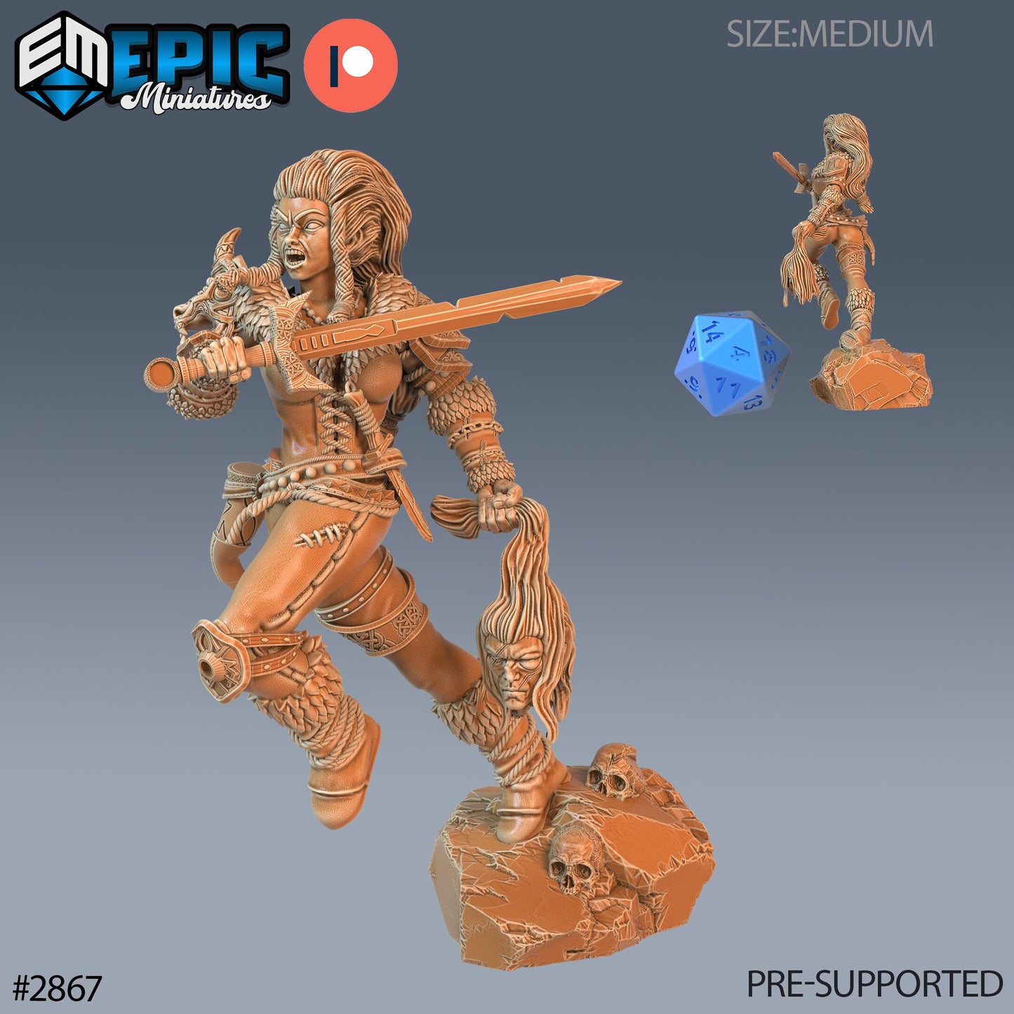 Viking Shieldmaiden Lathghertha- Epic Miniatures