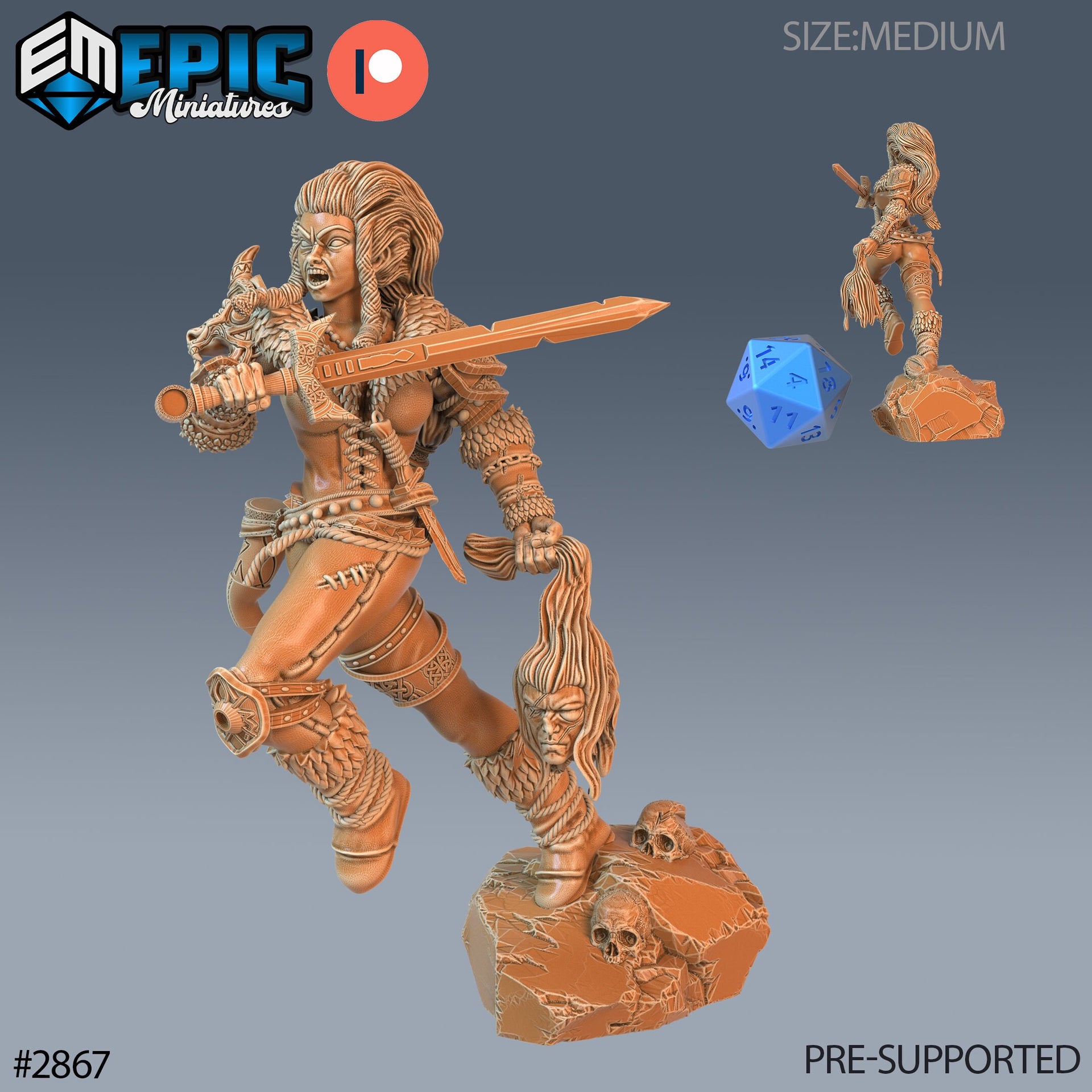 Viking Shieldmaiden Lathghertha- Epic Miniatures