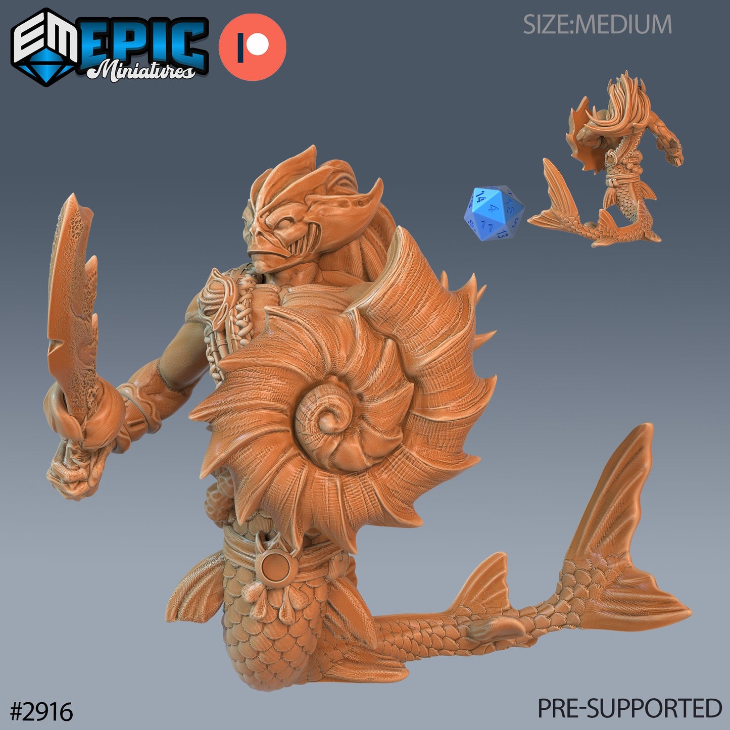 Merman warrior - Epic Miniatures