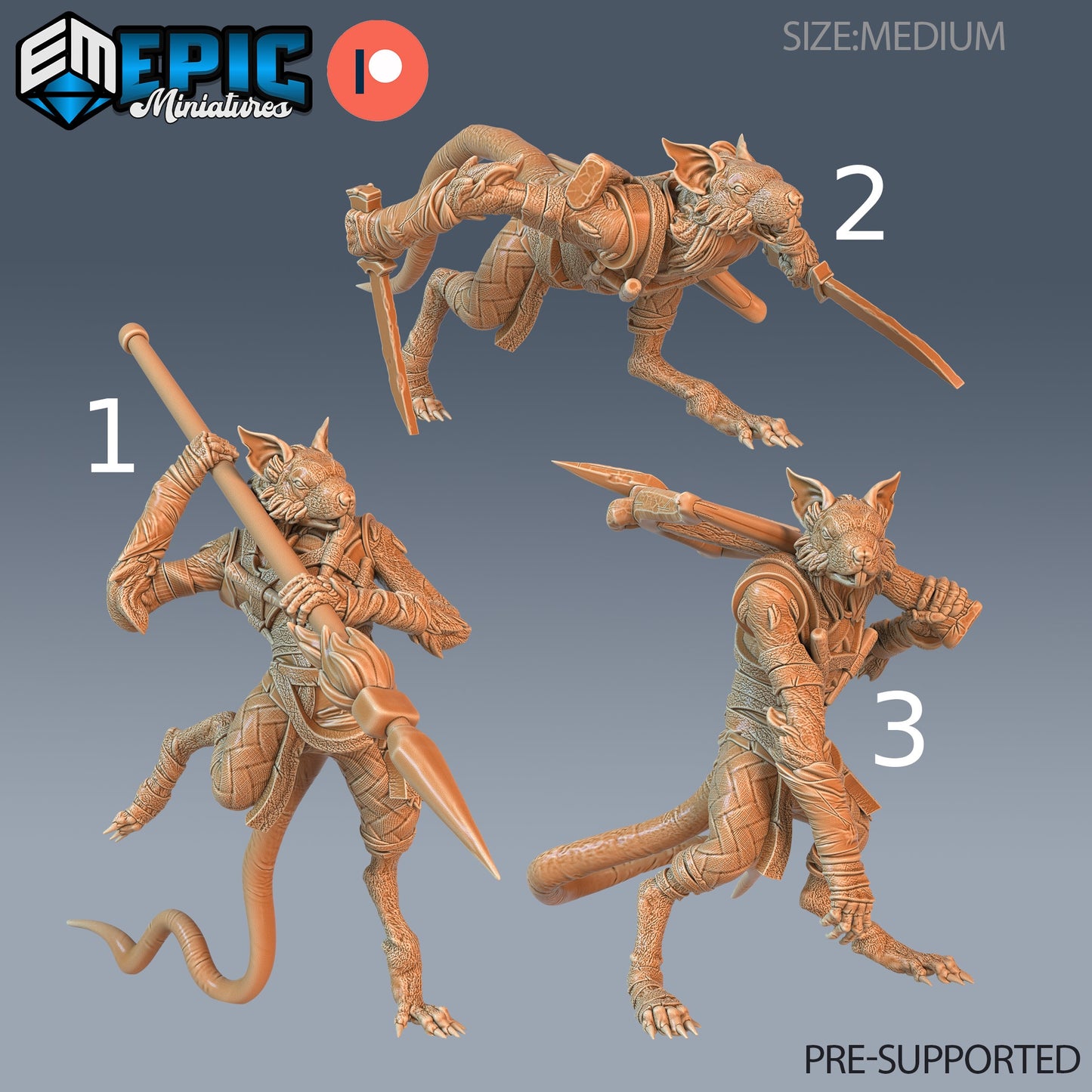 Rat Folk Rogue - Epic Miniatures | Pathfinder | 28mm | 32mm | Thief