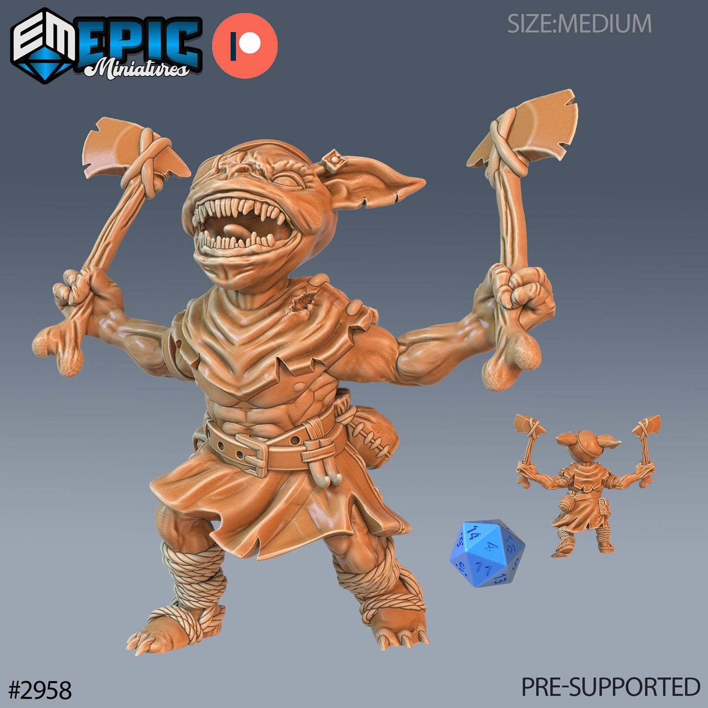 Goblin Warrior - Epic Miniatures | Pathfinder | 28mm | 32mm | Fighter