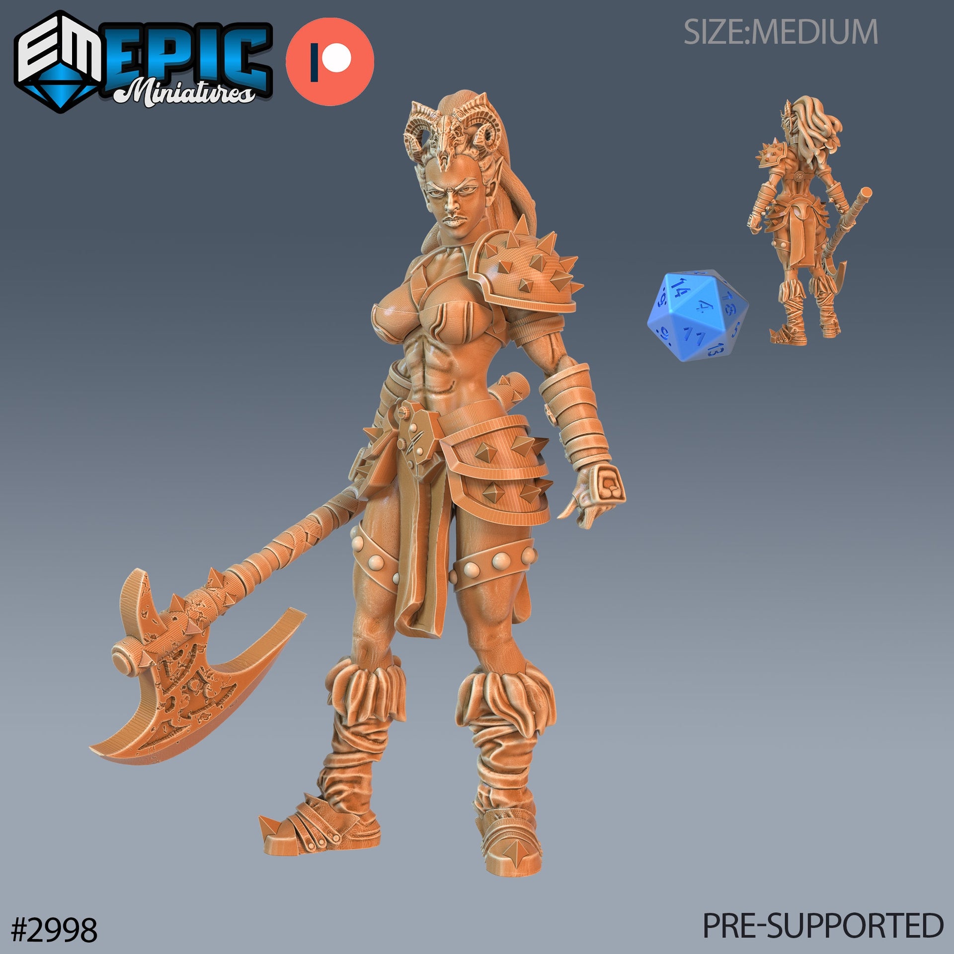 Dark Elf Barbarian- Epic Miniatures | Pathfinder | 28mm | 32mm | Prehistoric | Assassin | Fighter