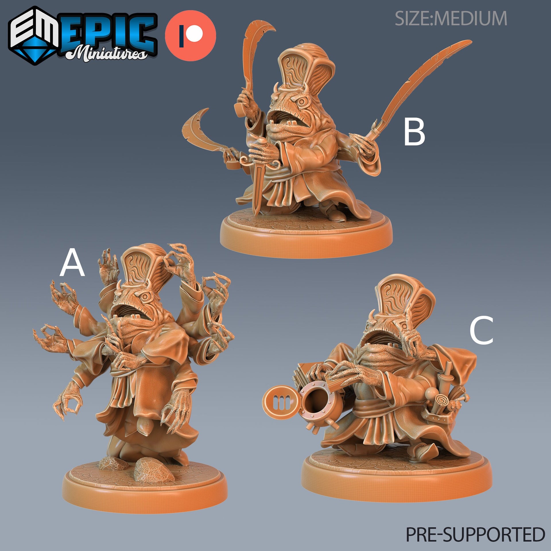 Frog Warlock - Epic Miniatures | Eternal Fungus | 28mm | 32mm | Frogfolk | Shaman | Sorcerer
