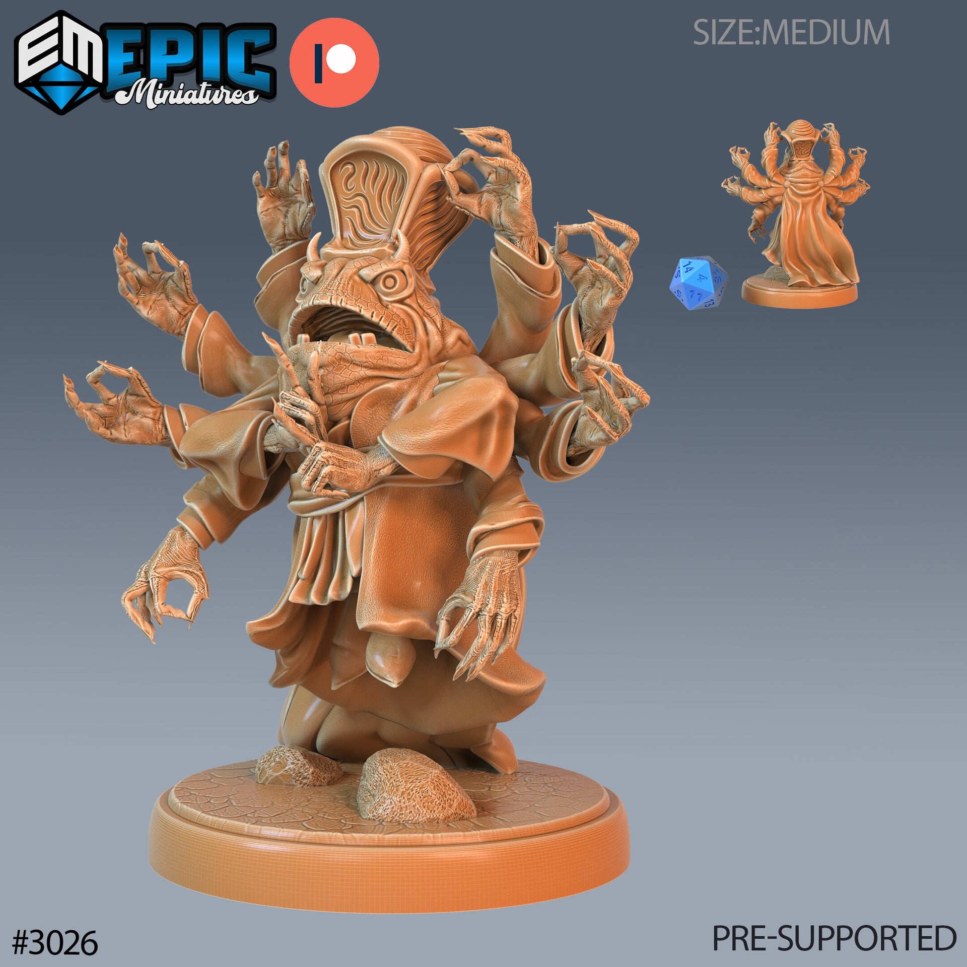 Frog Warlock - Epic Miniatures | Eternal Fungus | 28mm | 32mm | Frogfolk | Shaman | Sorcerer