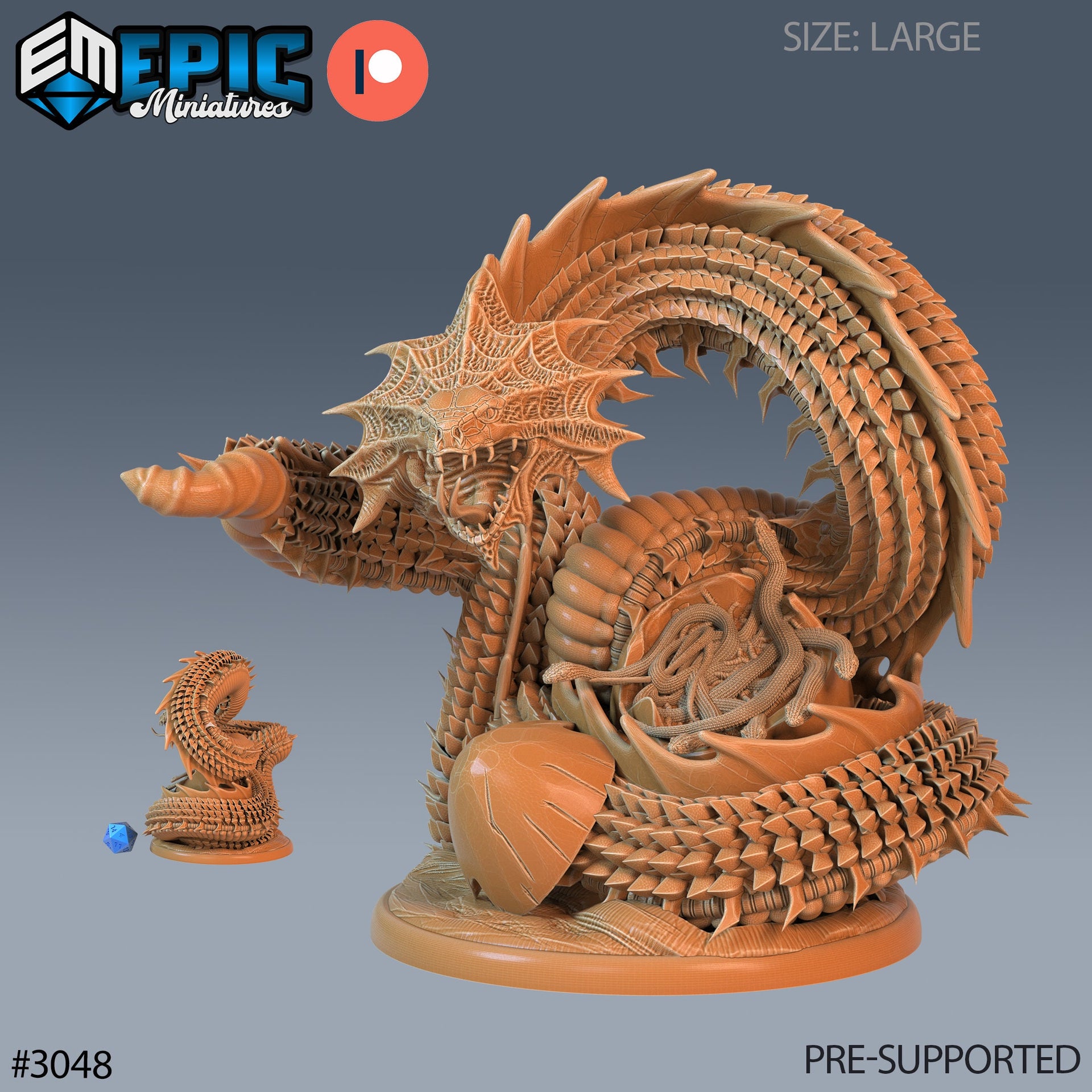 Giant Summoned Snake - Epic Miniatures | Eternal Fungus | 28mm | 32mm | Scholar | Serpent | Eggs