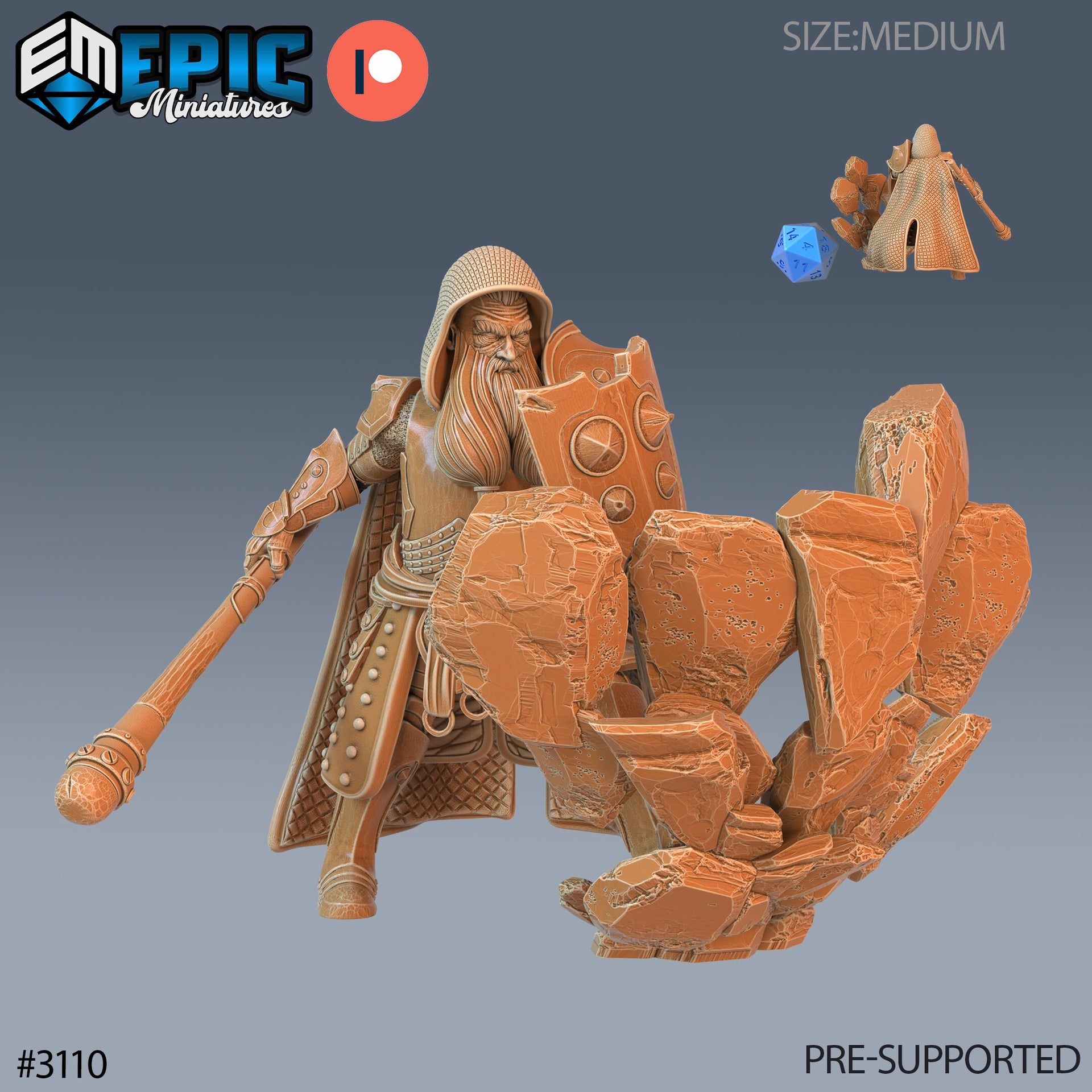 Dwarf Cleric Player Character- Epic Miniatures | 28mm | 32mm | Fighter | Paladin | Summoner