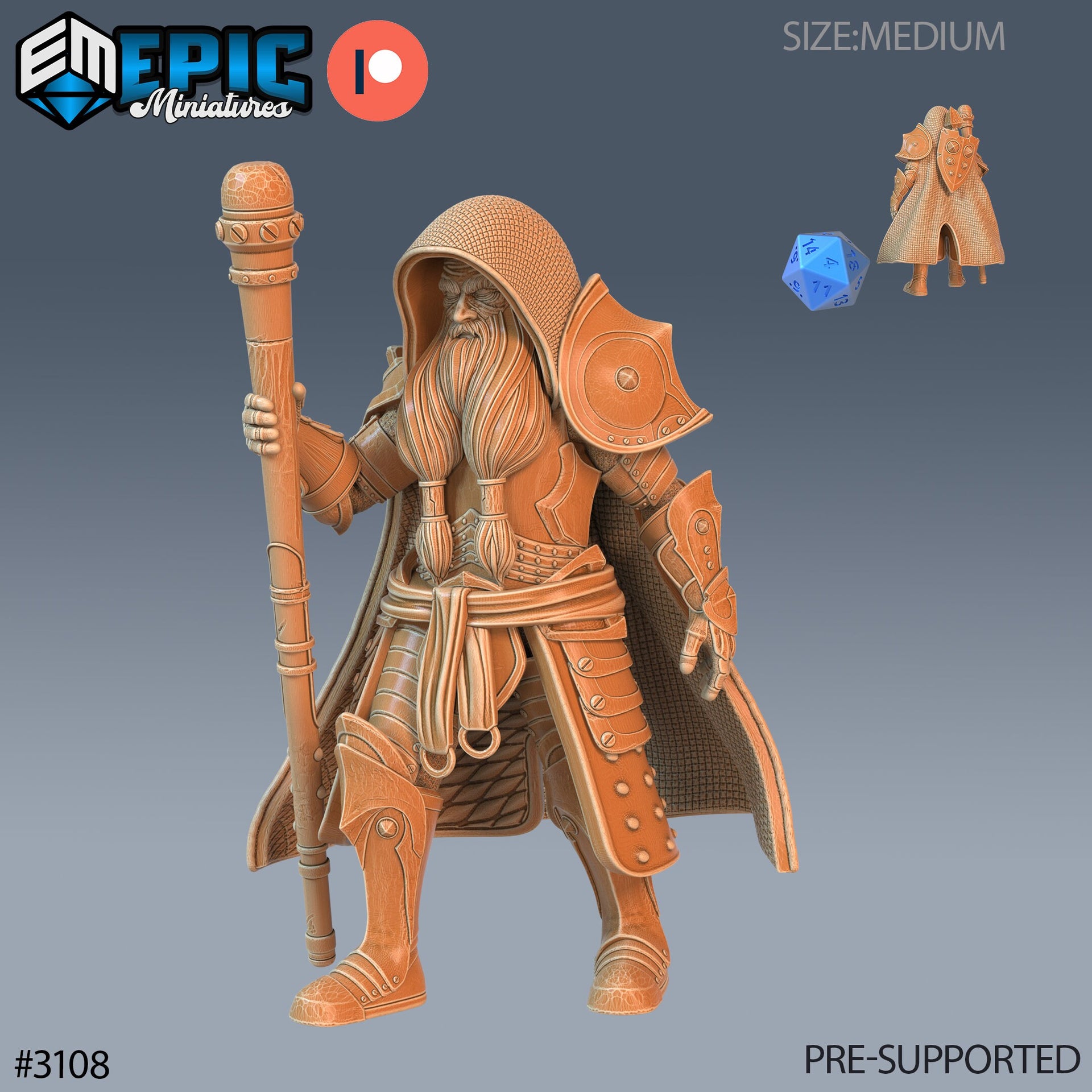 Dwarf Cleric Player Character- Epic Miniatures | 28mm | 32mm | Fighter | Paladin | Summoner
