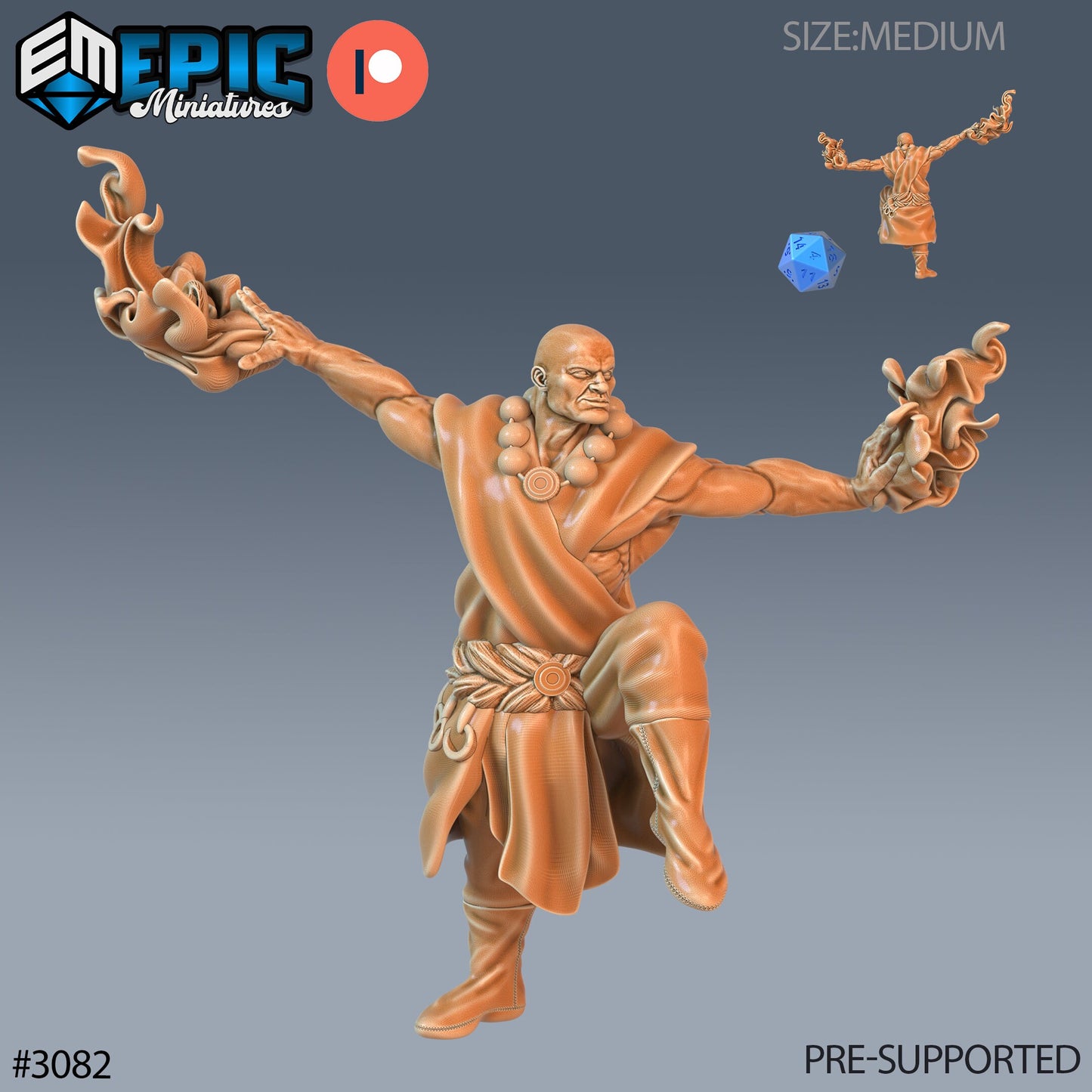 Monk Player Character- Epic Miniatures | 28mm | 32mm | Fighter | Martial Artist