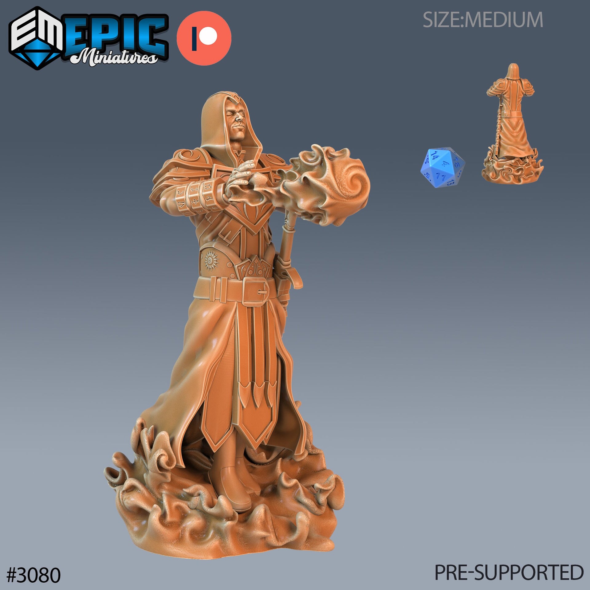 Warlock Player Character- Epic Miniatures | 28mm | 32mm | Wizard | Sorcerer | Paladin |  Pyromancer