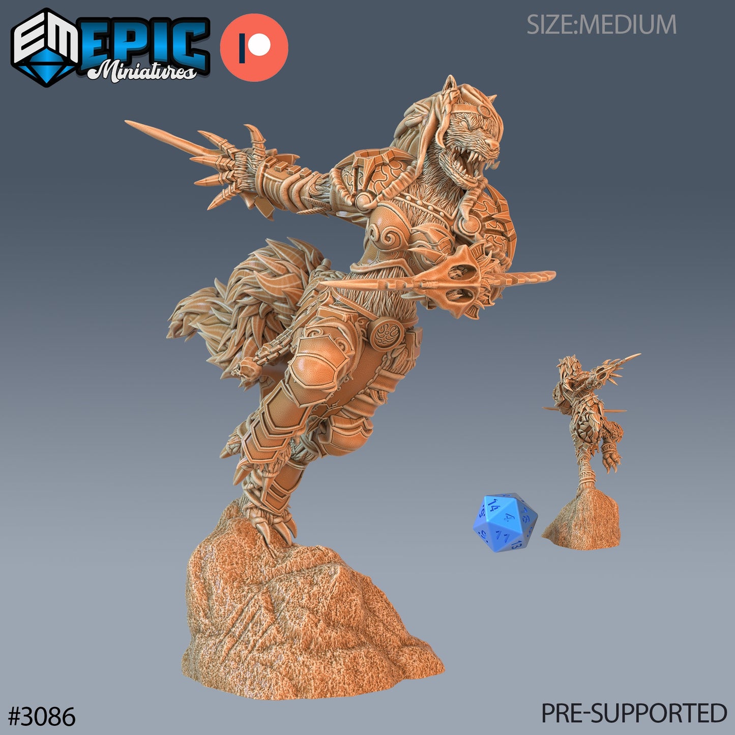 Werewolf Adventurer Female- Epic Miniatures | 28mm | 32mm | Assassin | Barbarian | Fighter | Mercenary