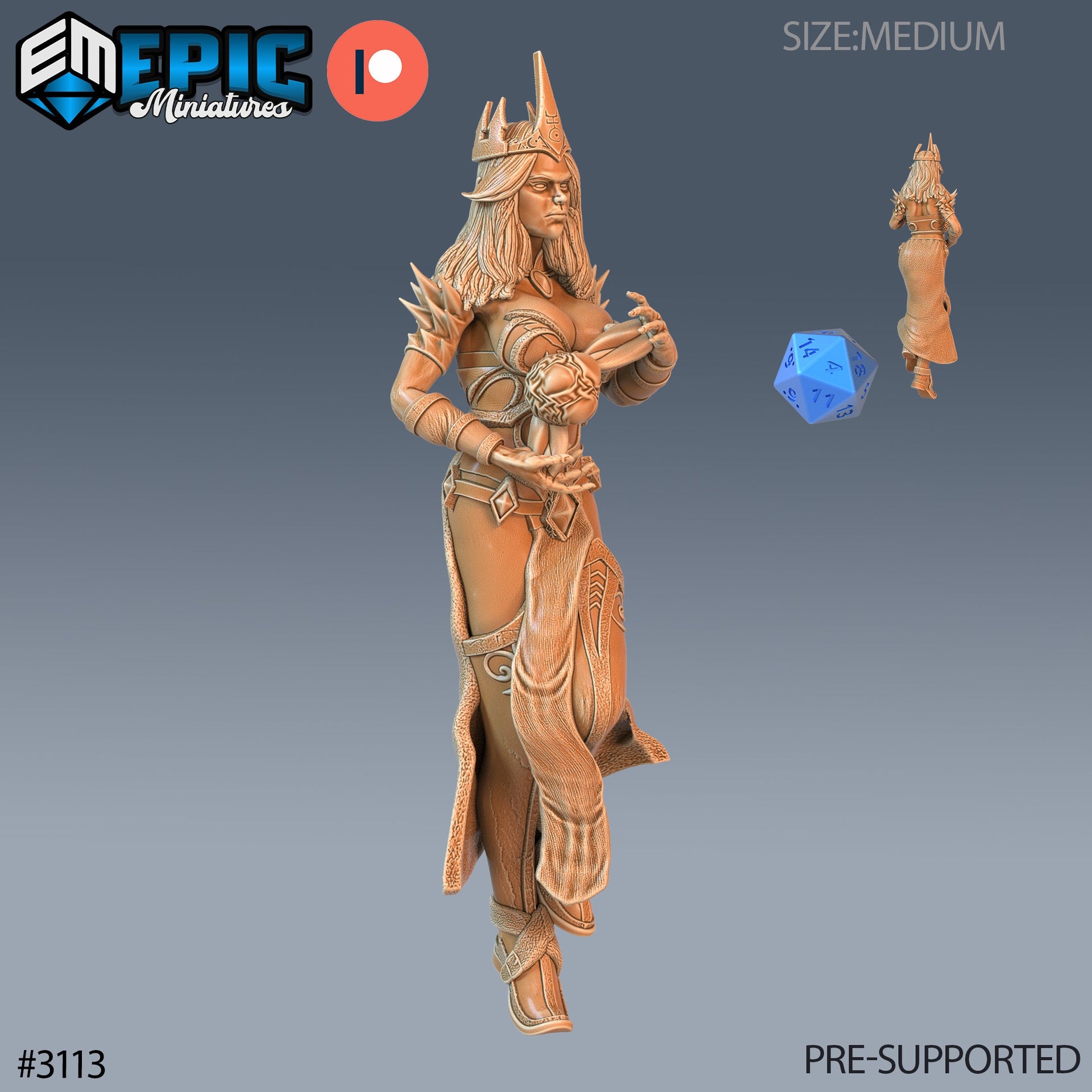 Wizard Female Player Character - Epic Miniatures | 28mm | 32mm | Sorcerer | Mage