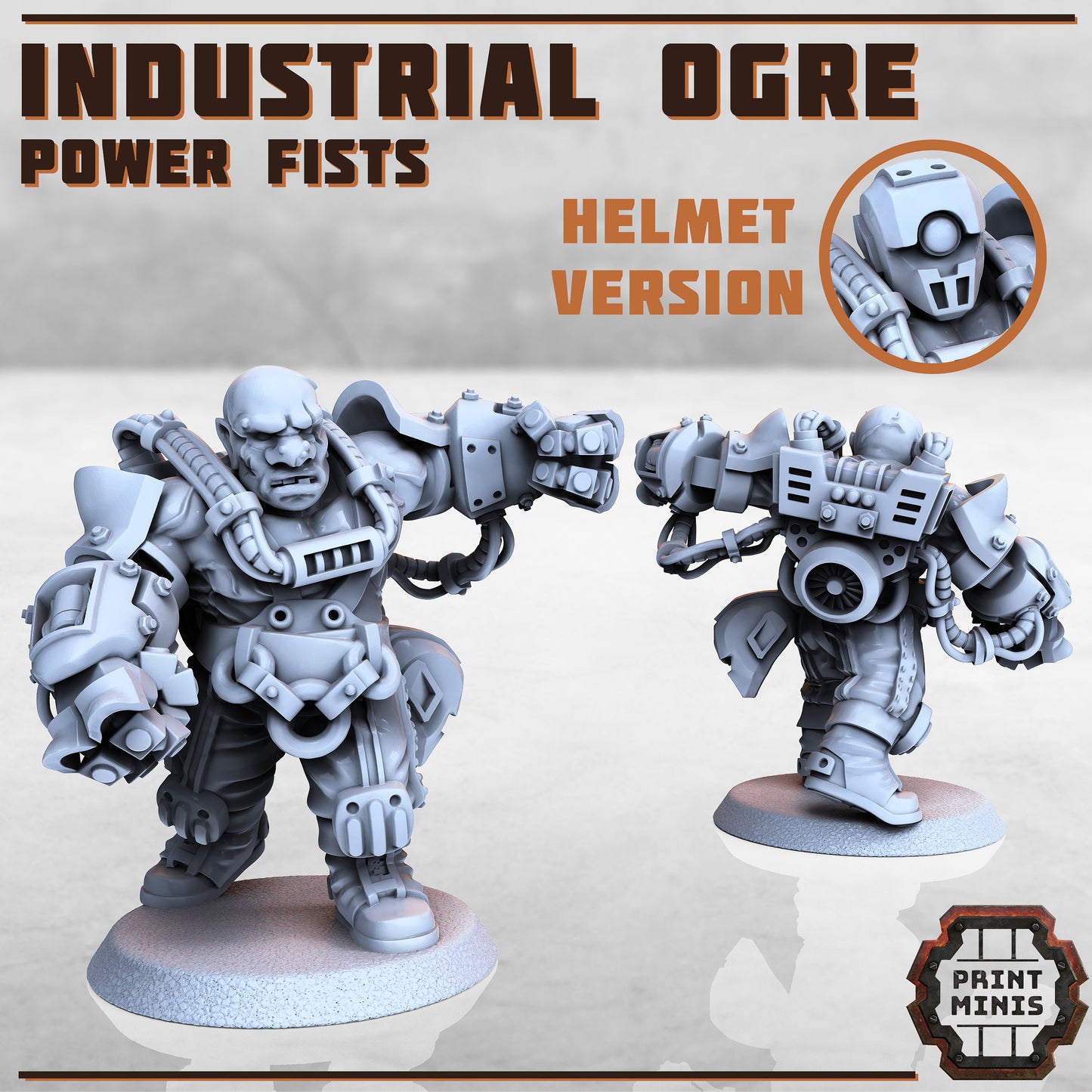 Industrial Ogre - Print Minis | Sci Fi | Light Infantry | Imperial | 28mm Heroic | Guard | Welder | Power Fist