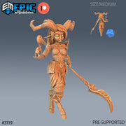 Satyr Girl - Epic Miniatures | 28mm | 32mm | Easter Surprise | Deer | Archer | Druid | Staff | Familiar