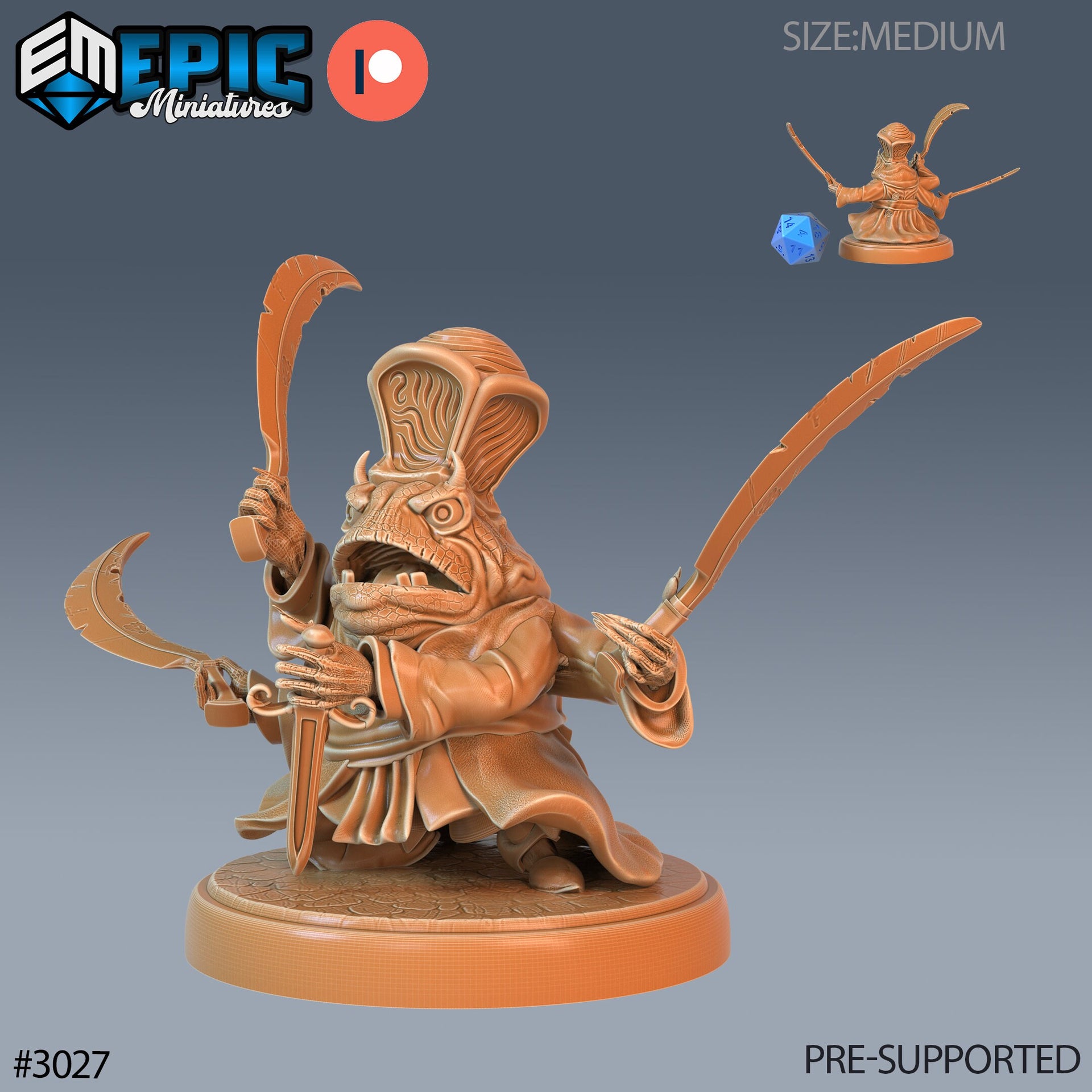Frog Warlock - Epic Miniatures | Eternal Fungus | 28mm | 32mm | Frogfolk | Shaman | Sorcerer