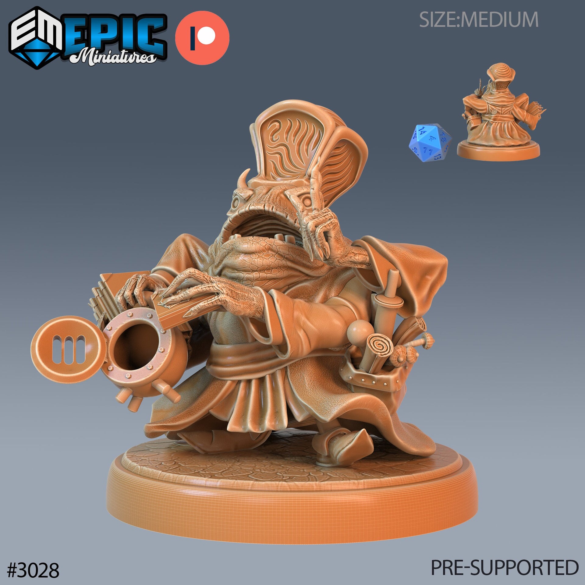 Frog Warlock - Epic Miniatures | Eternal Fungus | 28mm | 32mm | Frogfolk | Shaman | Sorcerer