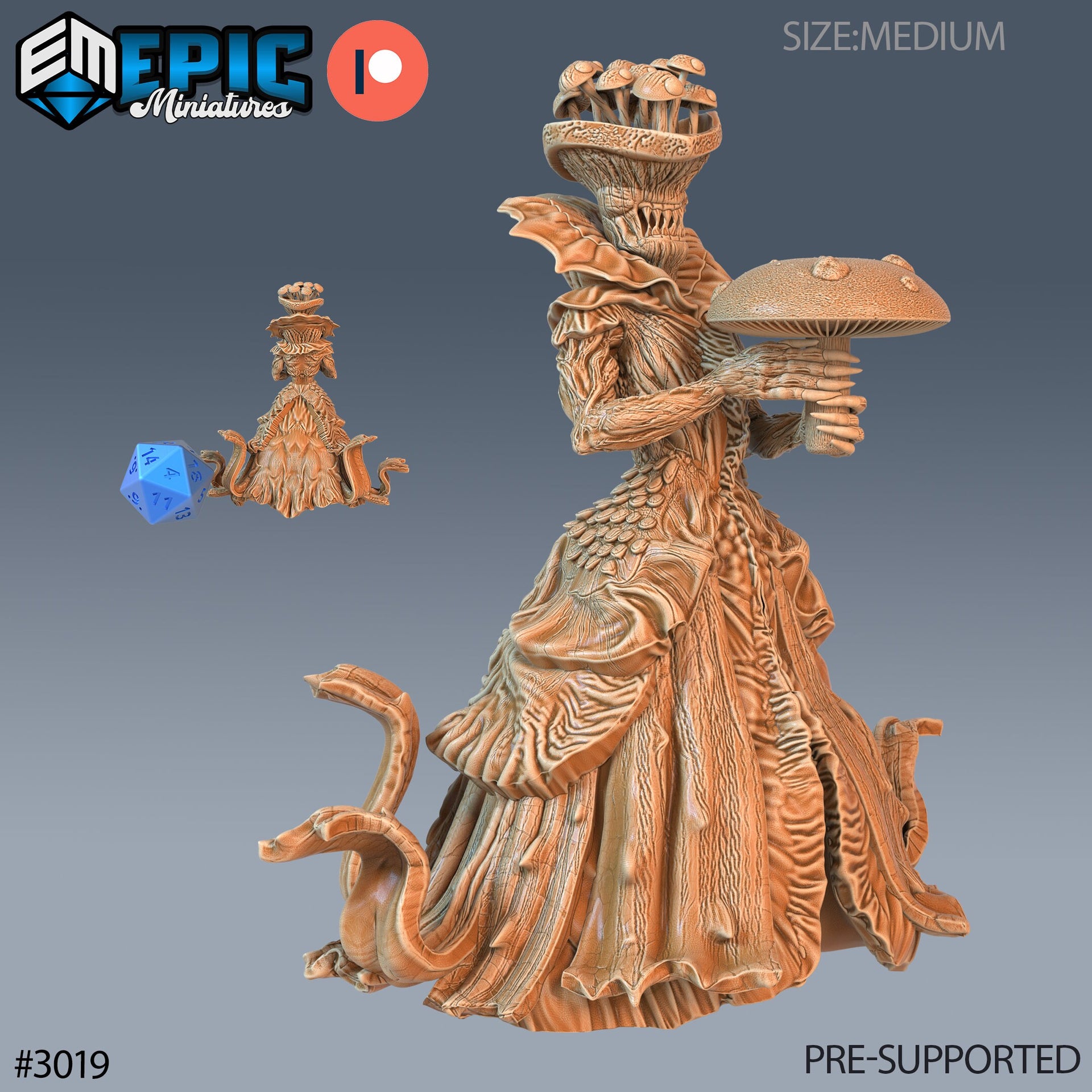 Fungus Queen- Epic Miniatures | Pathfinder | 28mm | 32mm | Mushroom Folk | Devil | Demon | Royal