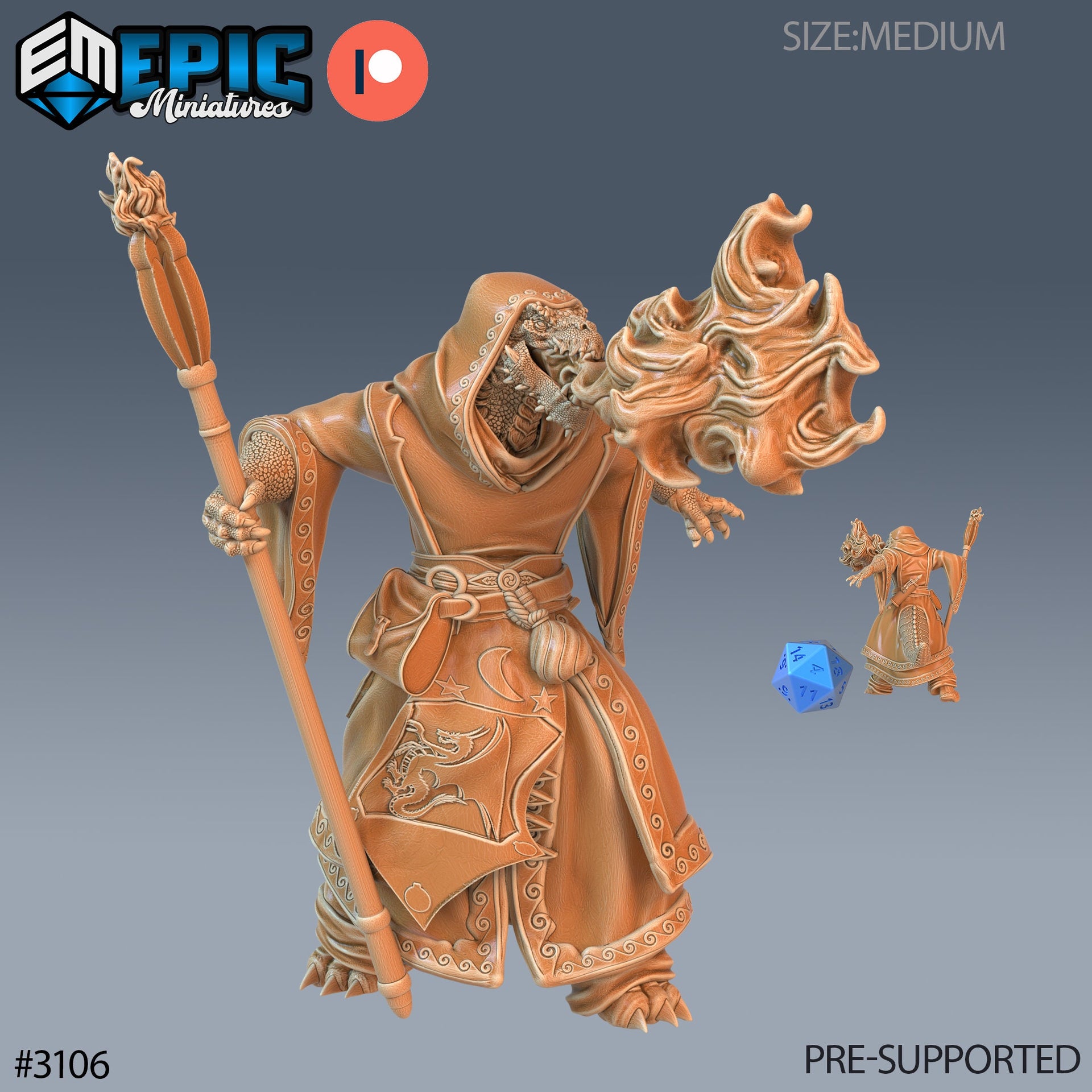 Half Dragon SorcererPlayer Character- Epic Miniatures | 28mm | 32mm | Wizard | Mage