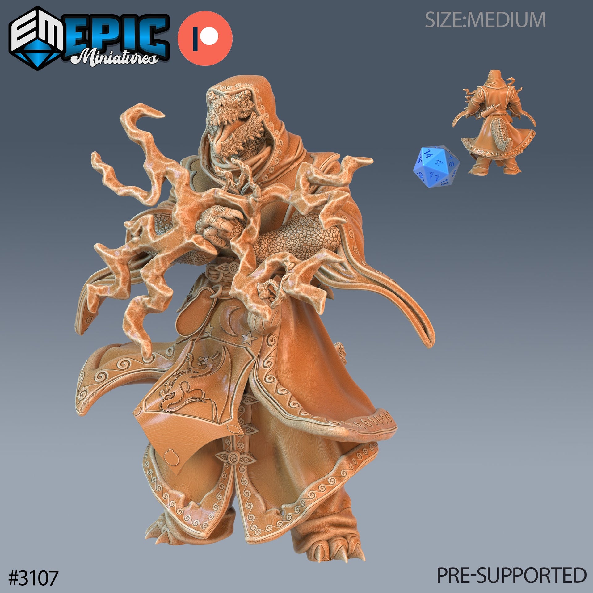 Half Dragon SorcererPlayer Character- Epic Miniatures | 28mm | 32mm | Wizard | Mage