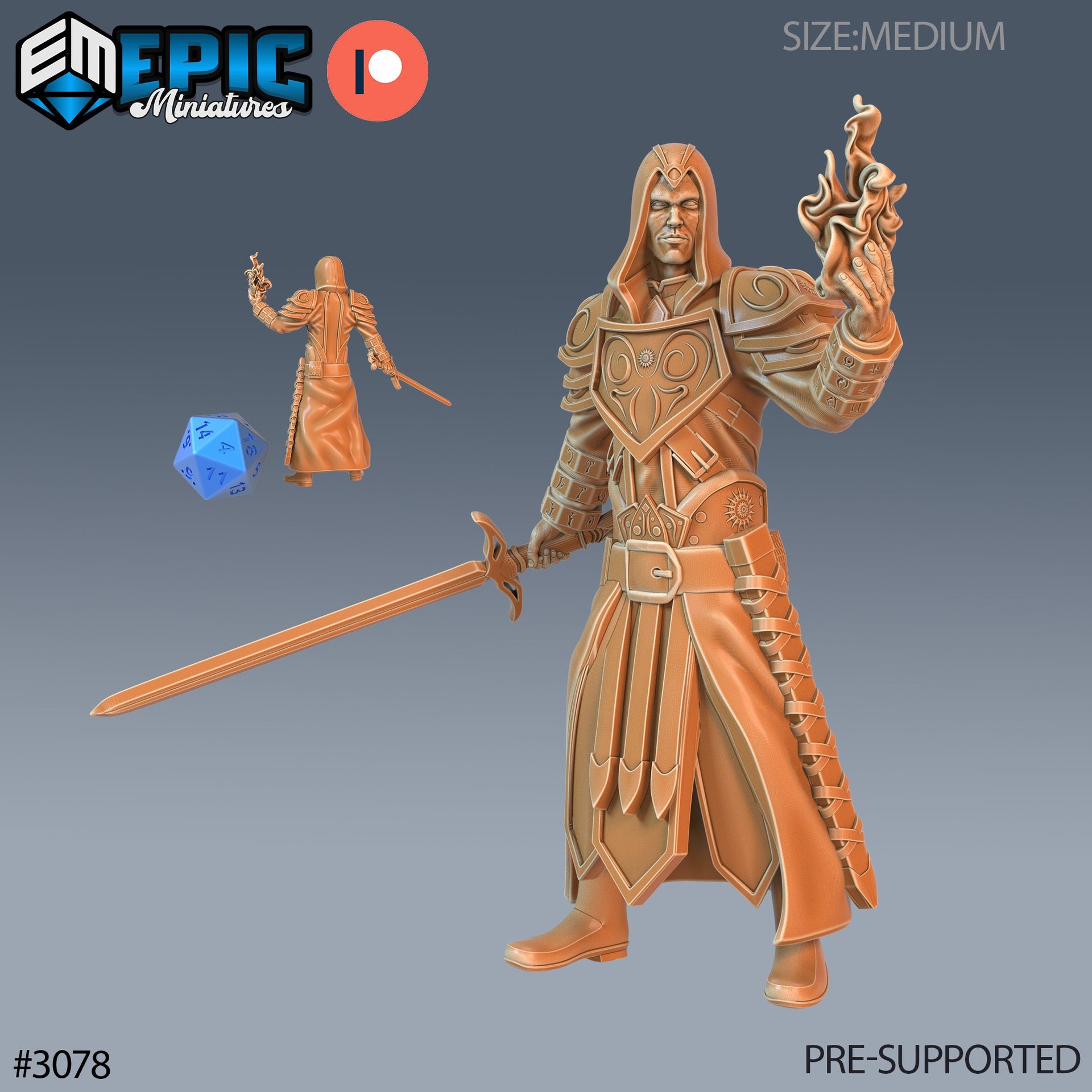 Warlock Player Character- Epic Miniatures | 28mm | 32mm | Wizard | Sorcerer | Paladin |  Pyromancer