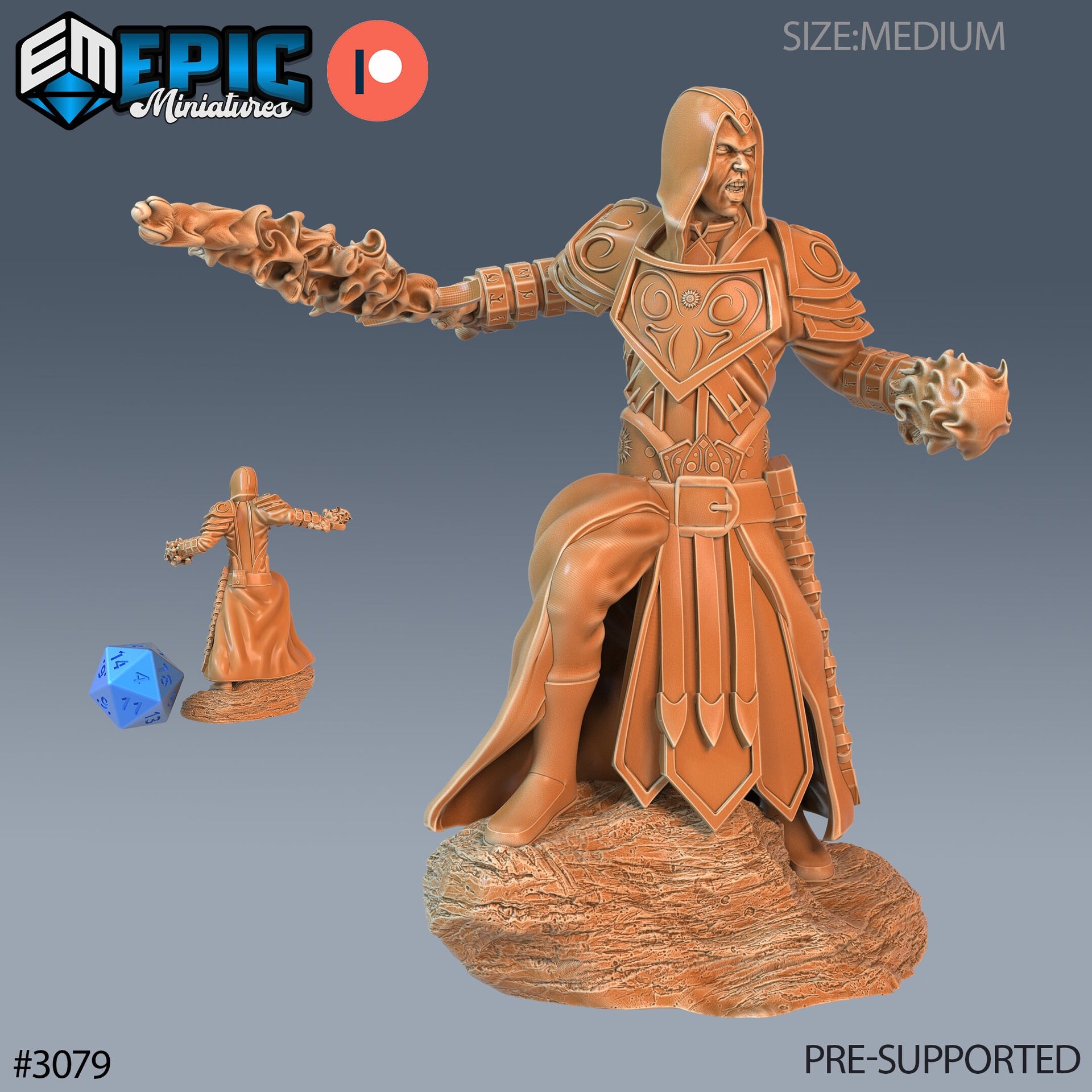Warlock Player Character- Epic Miniatures | 28mm | 32mm | Wizard | Sorcerer | Paladin |  Pyromancer