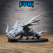 Young Horn Dragon - Epic Miniatures | 28mm | 32mm | PC | Black | Drake | Hatchling