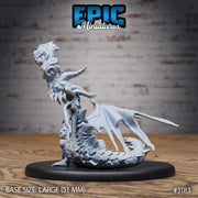 Young Horn Dragon - Epic Miniatures | 28mm | 32mm | PC | Black | Drake | Hatchling