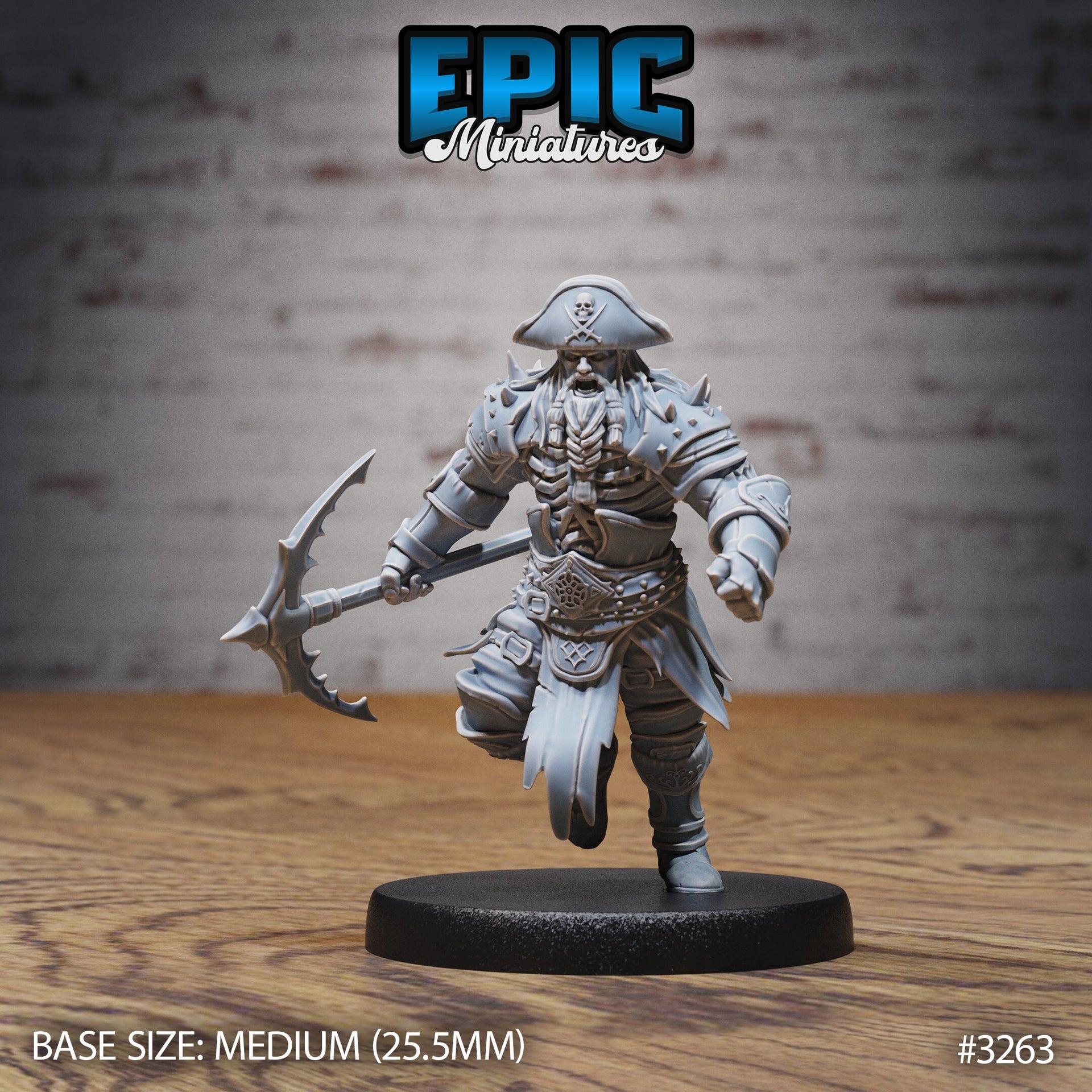 Cursed Captain - Epic Miniatures | 32mm | Pirate Scourge |Commander | General | Cannon | Anchor | Treasure