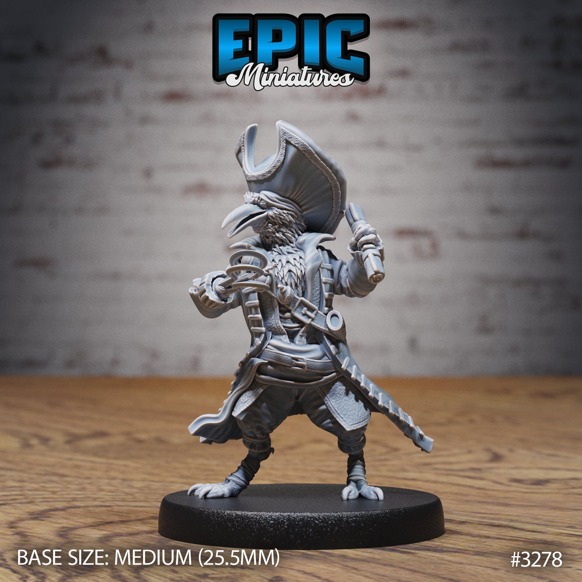 Crow Folk Pirate - Epic Miniatures | 32mm | Pirate Scourge | Captain | Swashbuckler | Rogue | Bandit