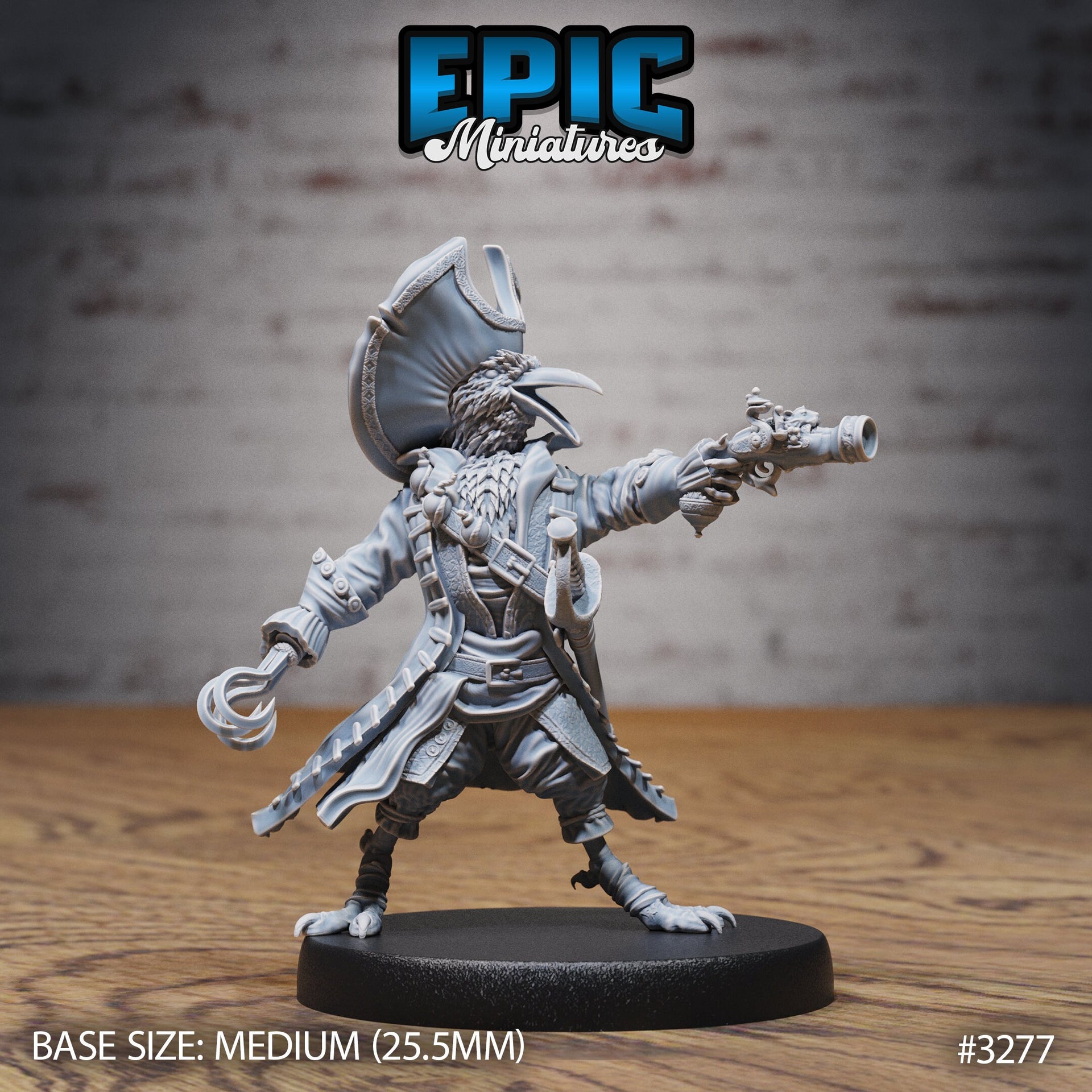 Crow Folk Pirate - Epic Miniatures | 32mm | Pirate Scourge | Captain | Swashbuckler | Rogue | Bandit