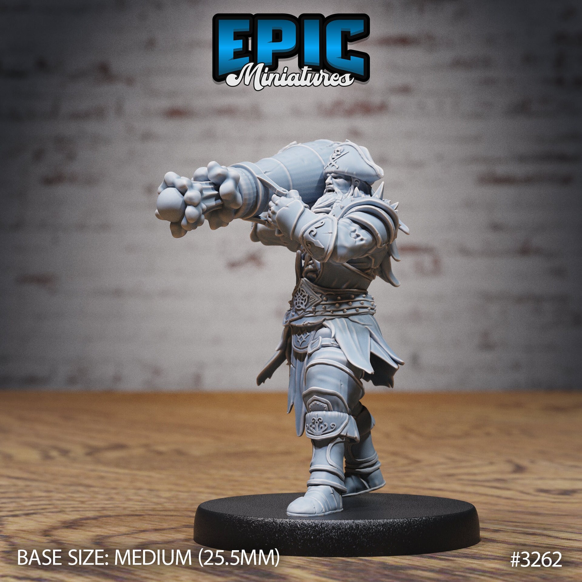 Cursed Captain - Epic Miniatures | 32mm | Pirate Scourge |Commander | General | Cannon | Anchor | Treasure