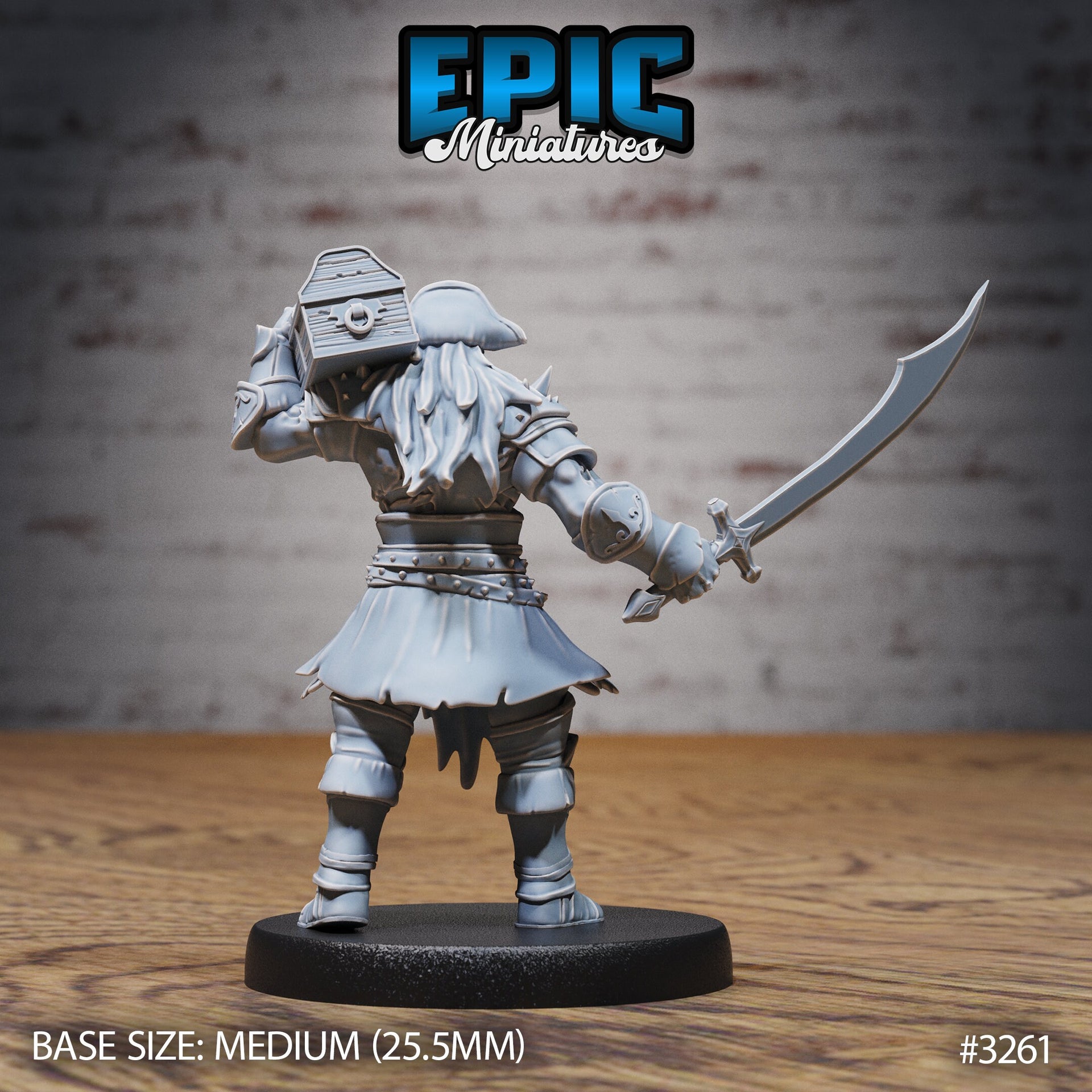 Cursed Captain - Epic Miniatures | 32mm | Pirate Scourge |Commander | General | Cannon | Anchor | Treasure