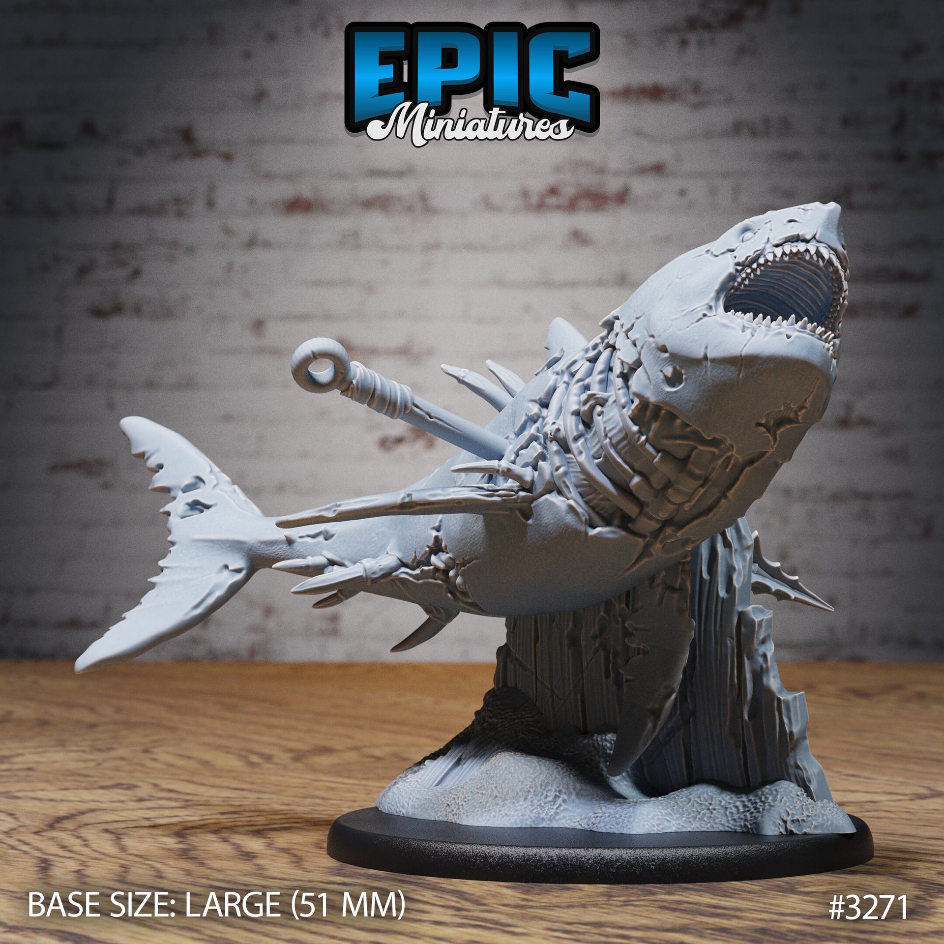 Zombie Shark- Epic Miniatures | 32mm | Pirate Scourge | Prehistoric| Undead | Megalodon