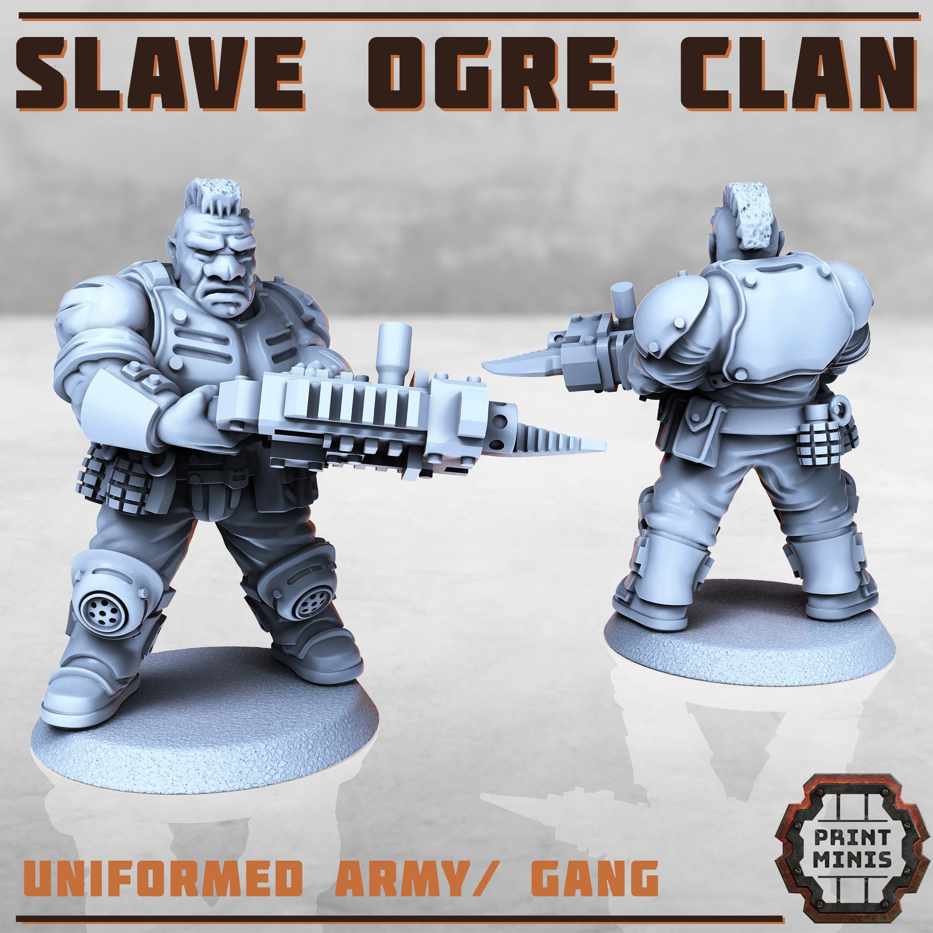 Slave Ogre Clan- Print Minis | Sci Fi | Light Infantry | Imperial | 28mm Heroic | Guard | General | Armor