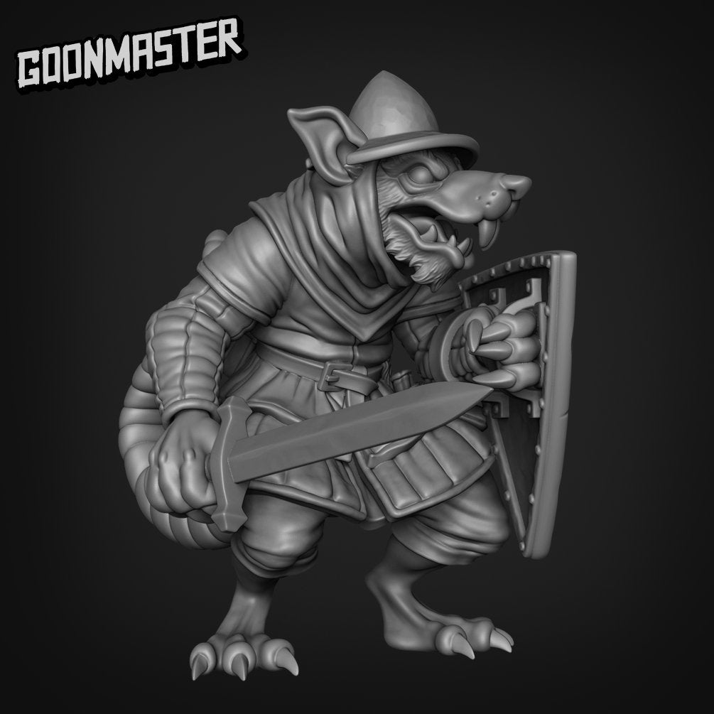 Rat Soldier - Goonmaster | Miniature | Mighty Meerkat | Wargaming | Roleplaying Games | 32mm | Soldier | Mercenary | Warband