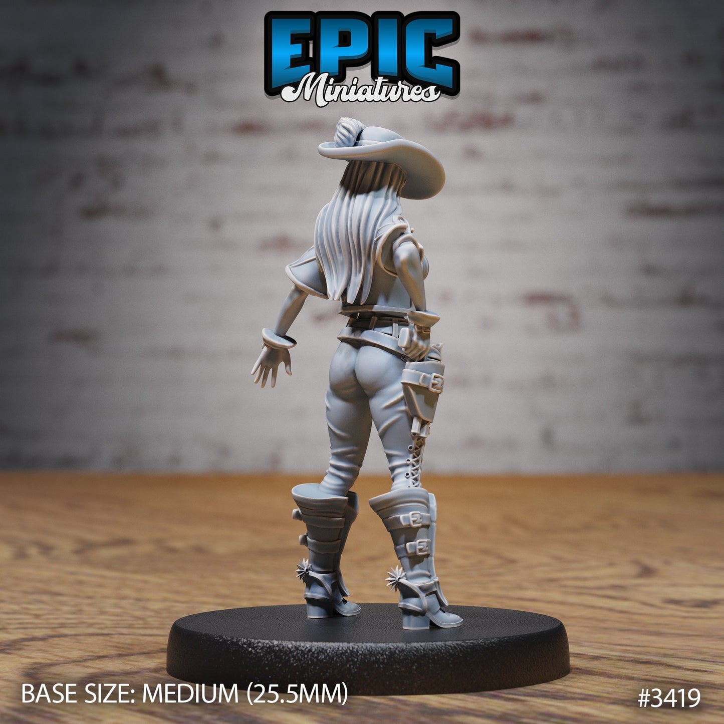 Female Gunslinger- Epic Miniatures | 28mm | 32mm | Fantasy Wild West | Bandit | Cowboy | Rifle Sharpshooter