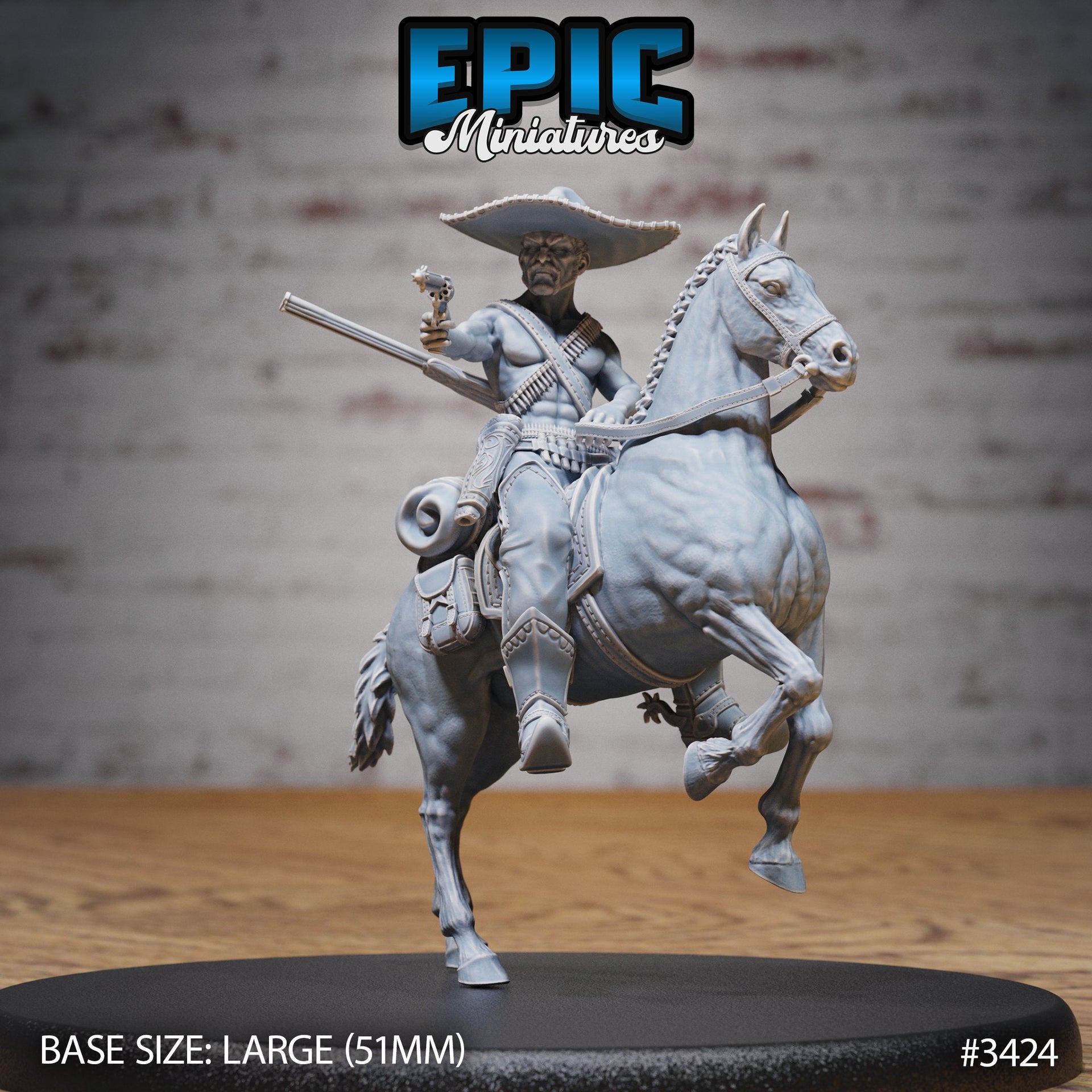 Wild West Bandit - Epic Miniatures | 28mm | 32mm | Fantasy Wild West | Bandit | Cowboy | Rifle Sharpshooter | Bandito