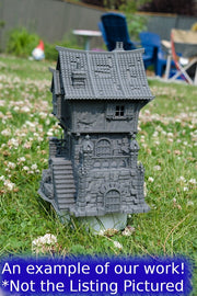 Ruined House 2 - 3DP4U Medieval Town | Miniature | Wargaming | Roleplaying Games | 32mm | Ruin | Playable | Filament | 3d printed