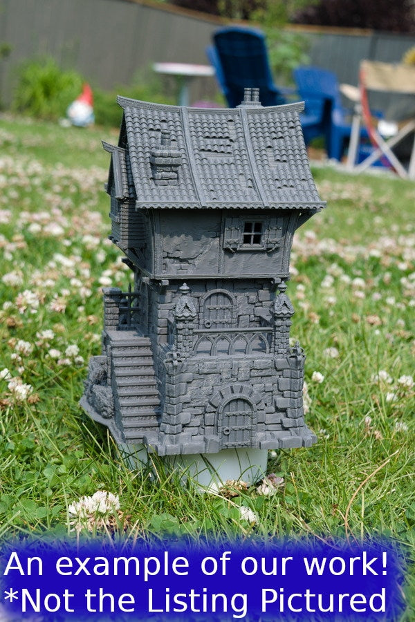 Ruined House - 3DP4U Medieval Town | Miniature | Wargaming | Roleplaying Games | 32mm | Ruin | Playable | Filament | 3d printed