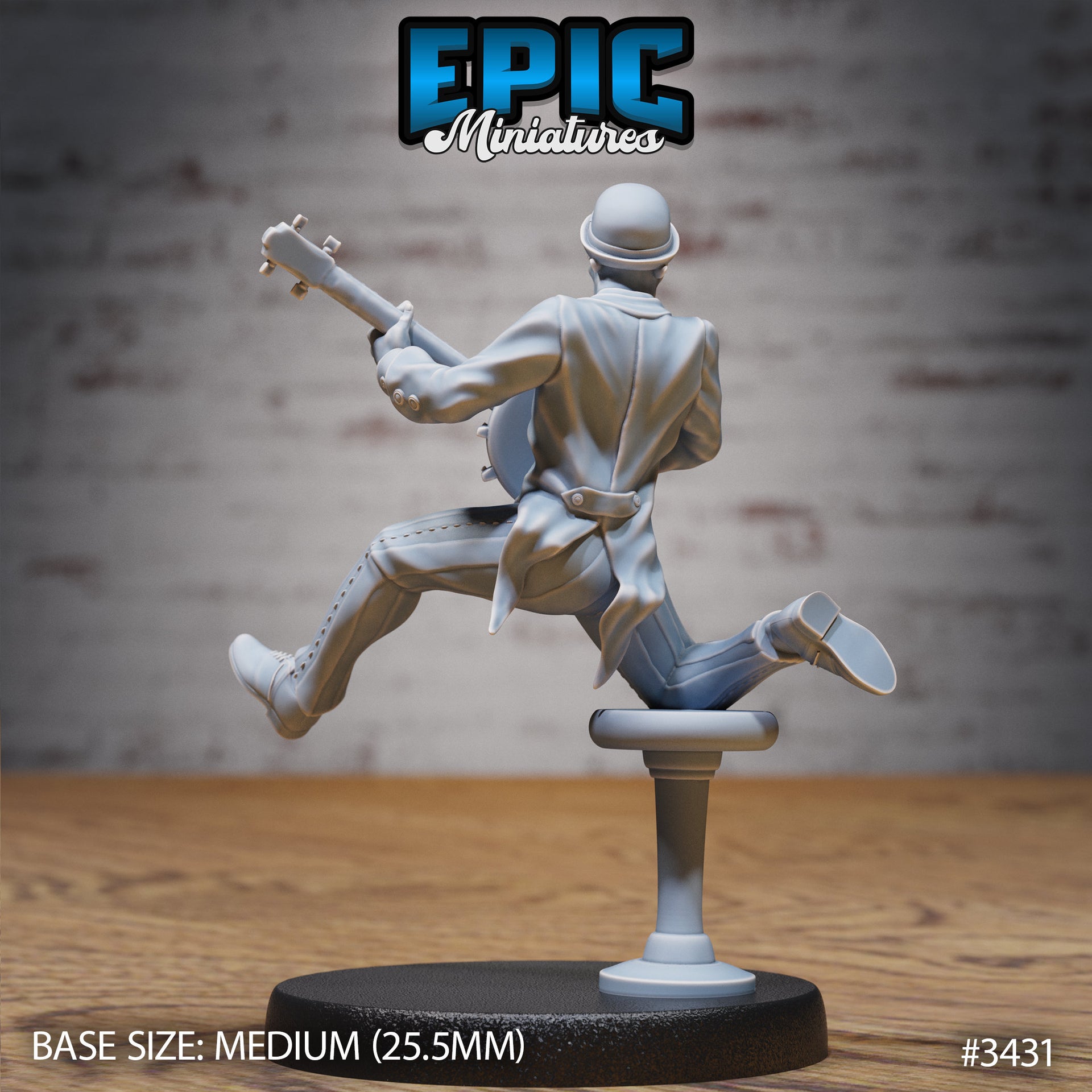 Undead Saloon Musician - Epic Miniatures | 28mm | 32mm | Fantasy Wild West | Cowboy | Skeleton | Zombie | Piano | Banjo | harmonica
