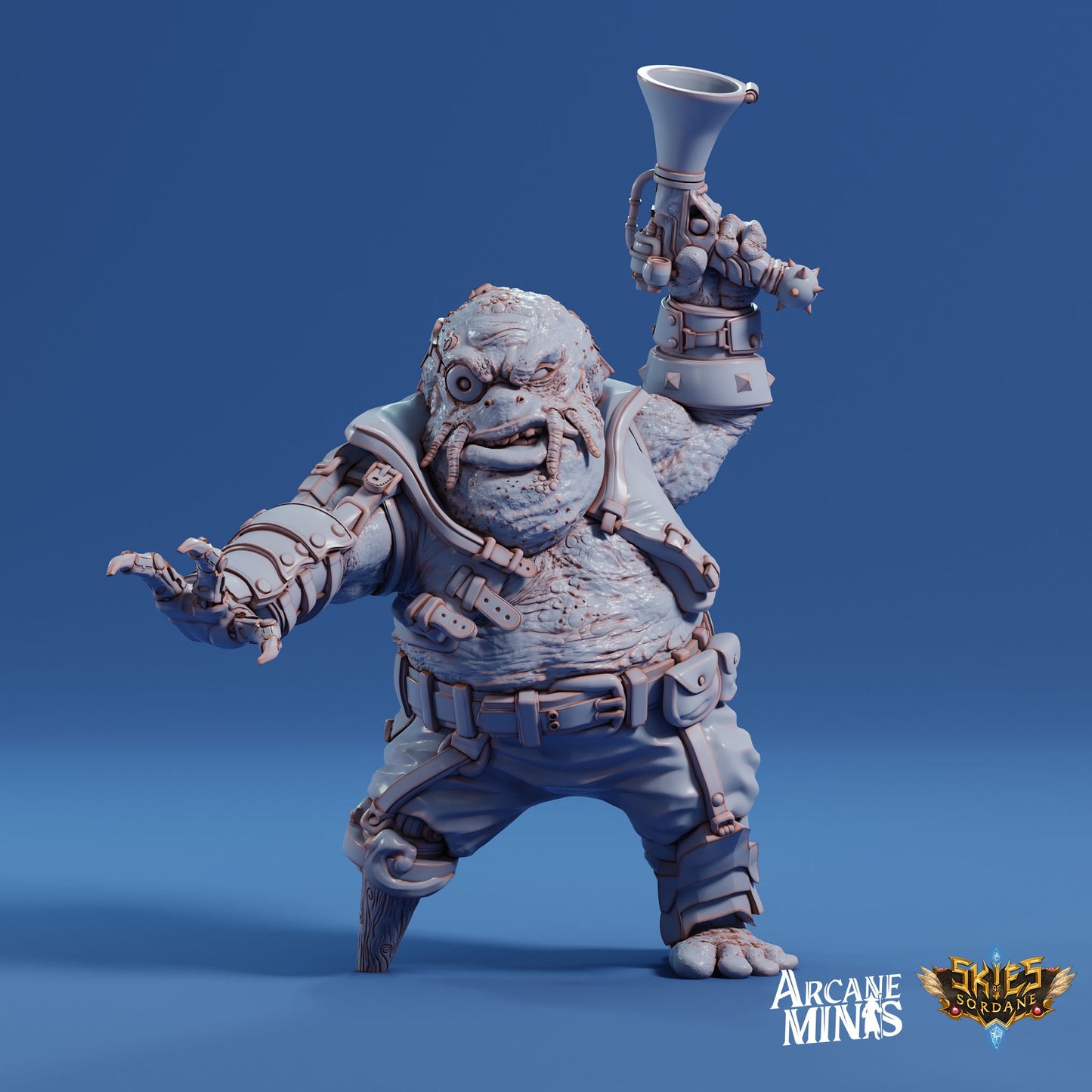 Anoran Barge Captain - Arcane Minis | 32mm | Junkers Plight | Rogue | Bandit | Pirate | Alien