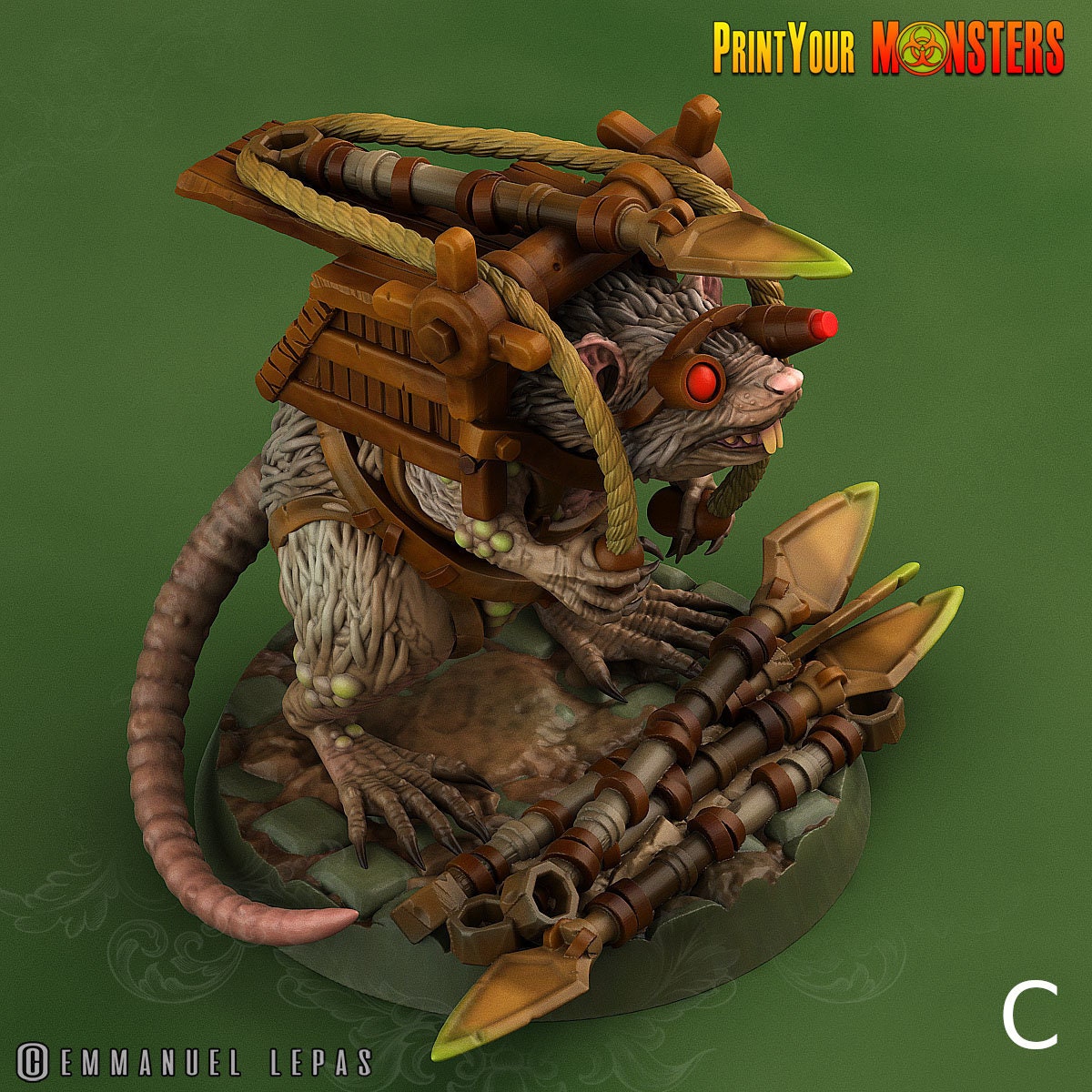Skirmisher Rats - Print Your Monsters | Toxic | Rat Dominion| 32mm | Crossbow | Grenade | Catapult | Scout | Sniper \\ Artillery