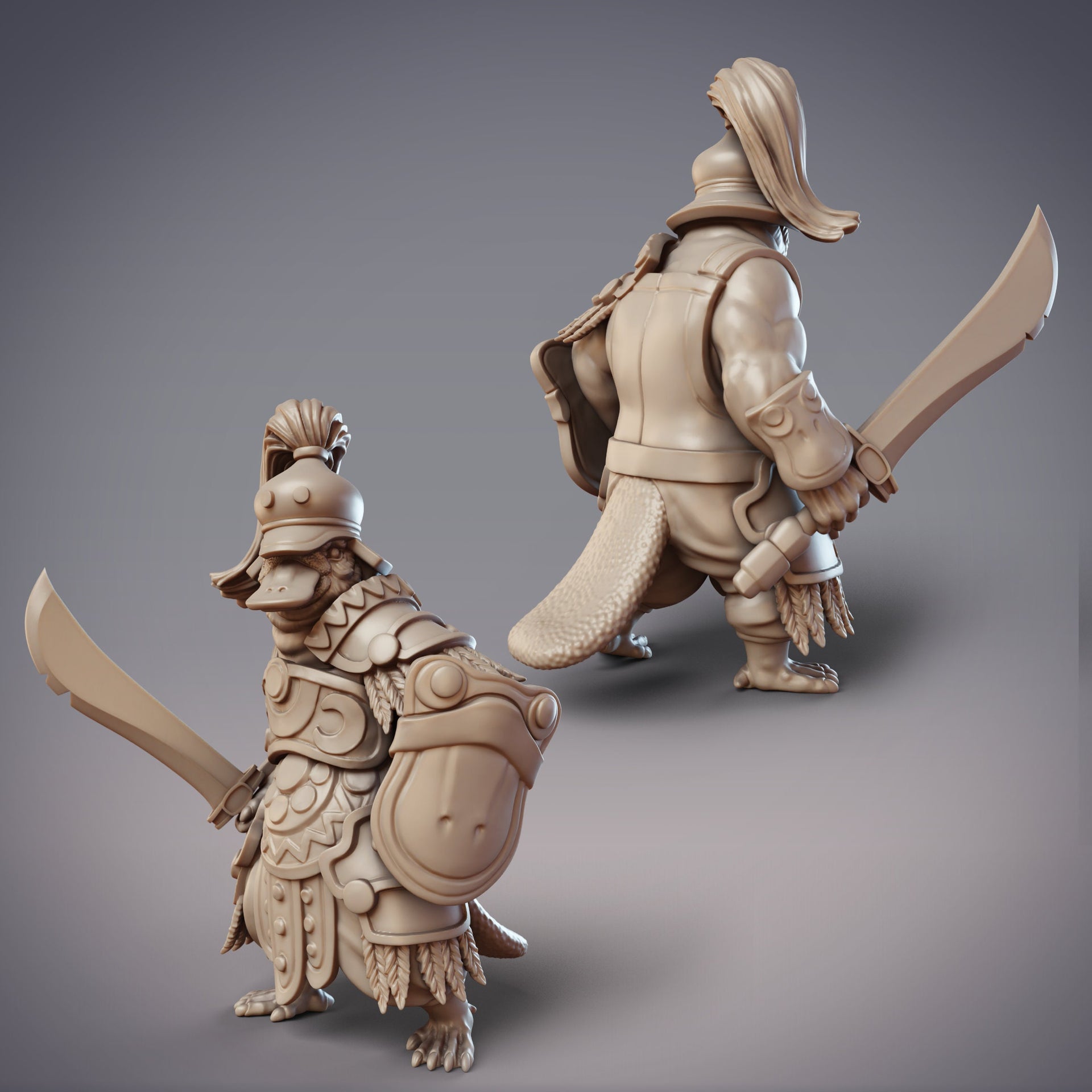 Boondaburra Labumar Ramman, Platypus Brute- CobraMode | Miniature | Wargaming | Roleplaying Games | 32mm | Gladiator Giant | Fighter | Buff